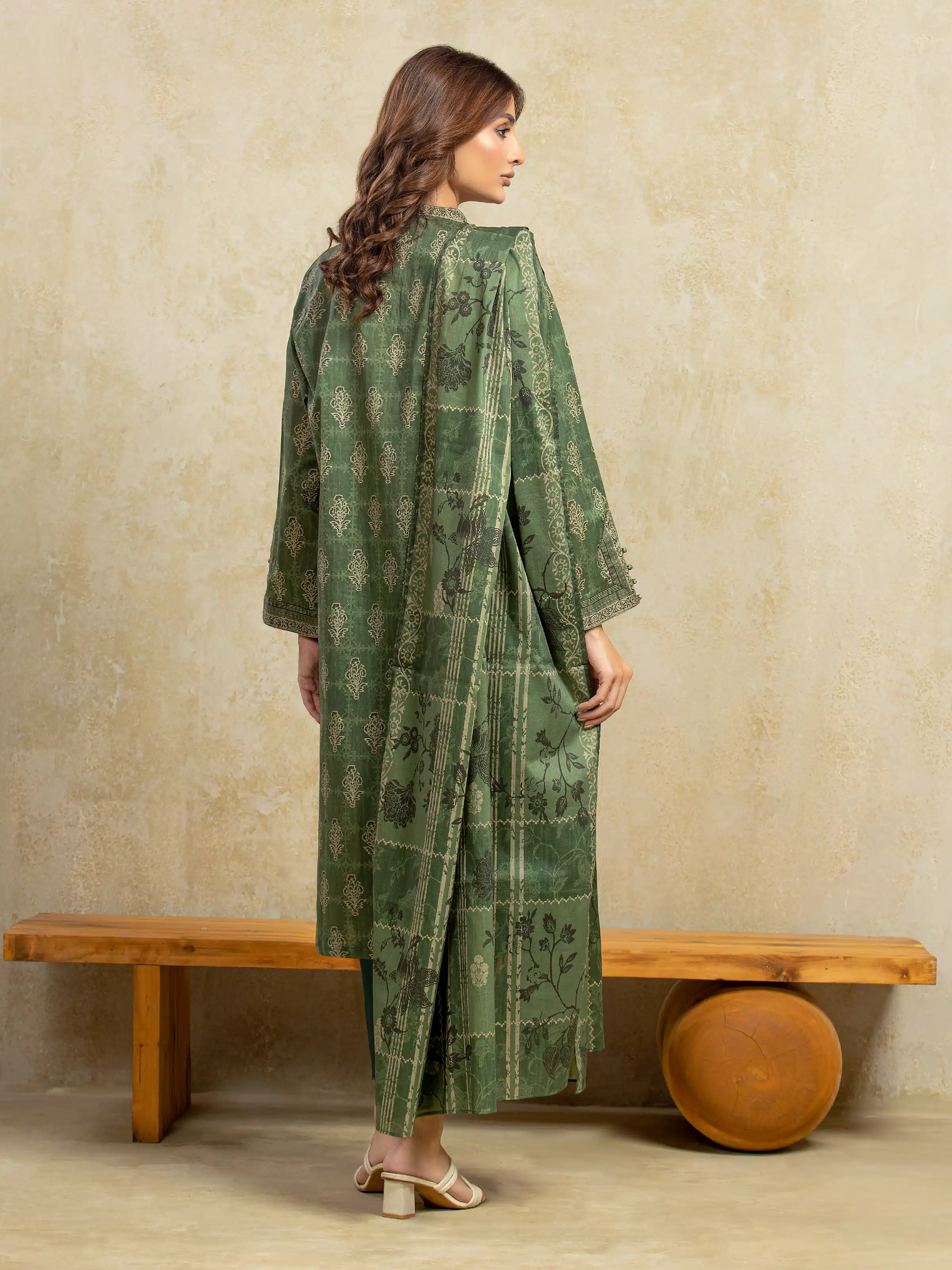 Unstitched  Printed Khaddar Shirt Trouser - EWU5A3-35958ST - Image 6