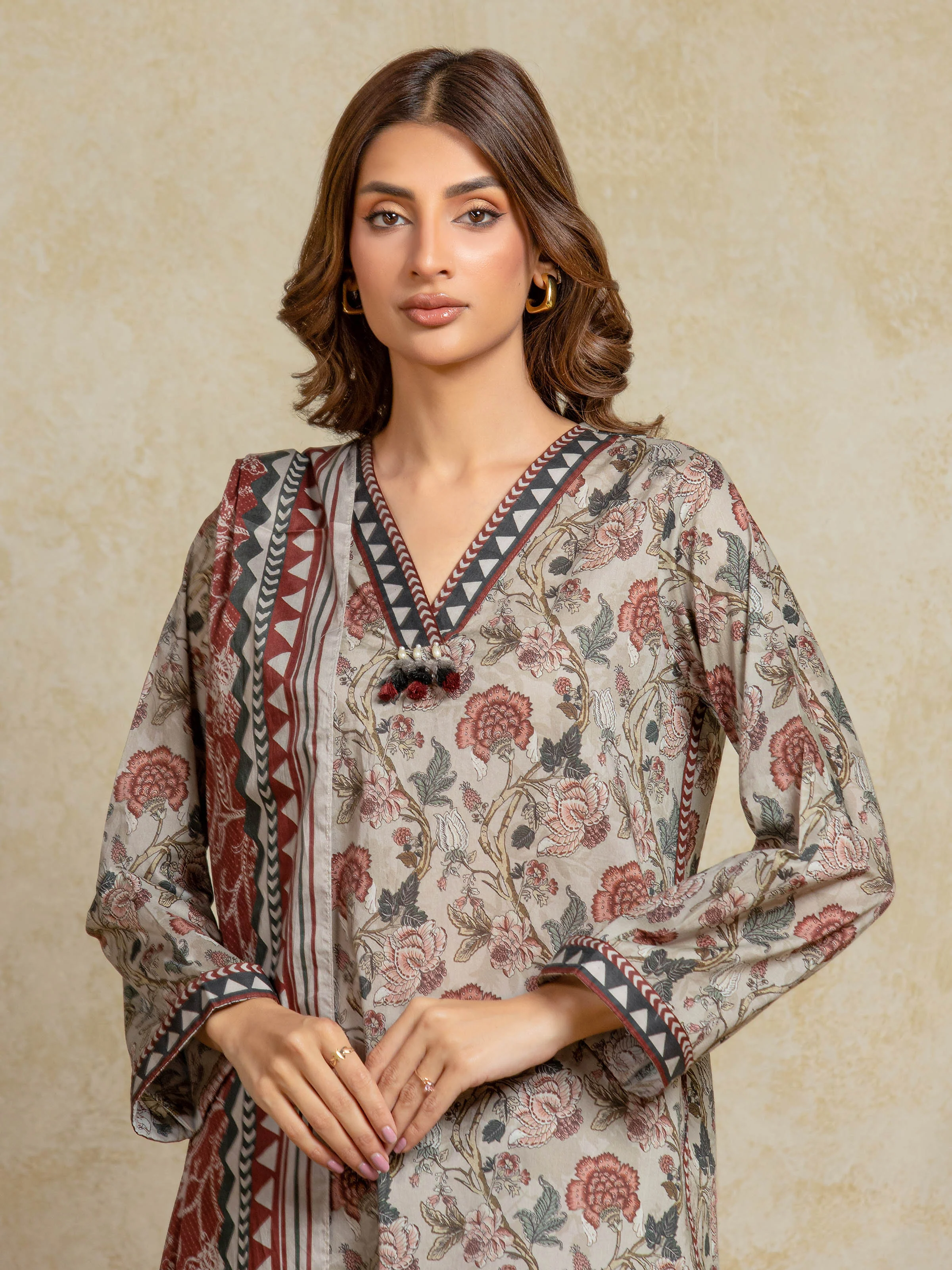 Unstitched Printed Khaddar Shirt Trouser - EWU5A3-35959ST - Image 2