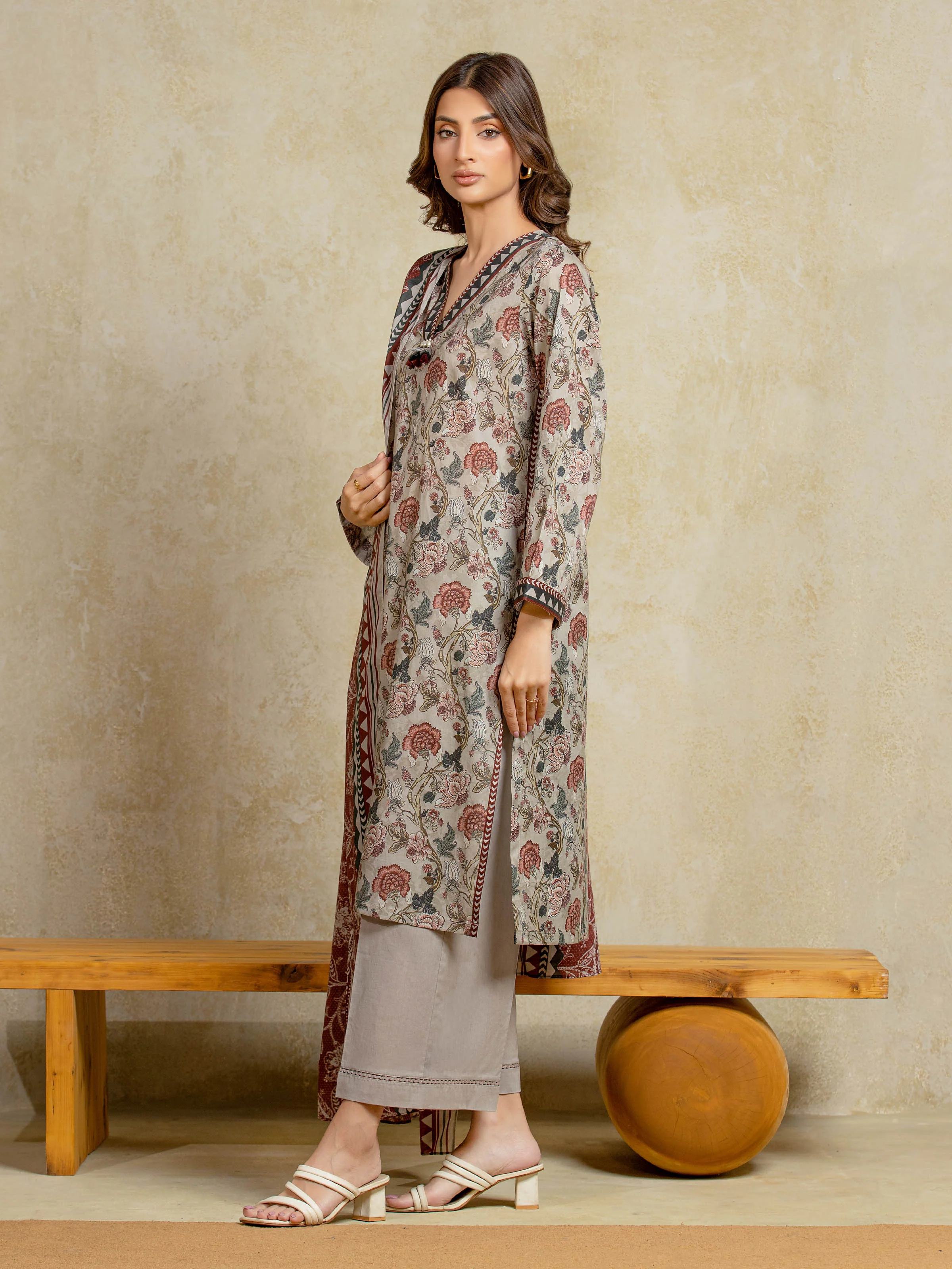 Unstitched Printed Khaddar Shirt Trouser - EWU5A3-35959ST - Image 5