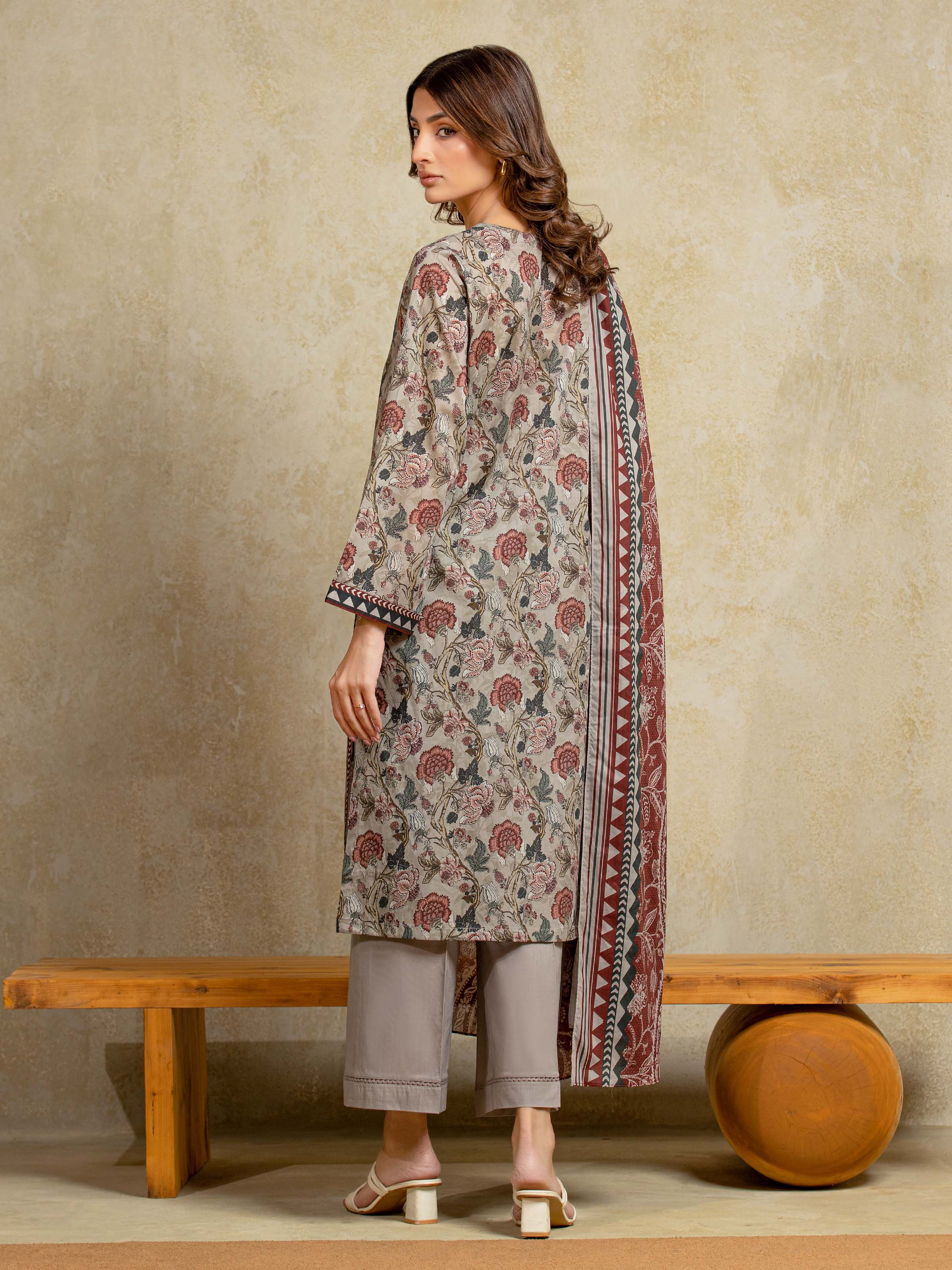 Unstitched Printed Khaddar Shirt Trouser - EWU5A3-35959ST - Image 6