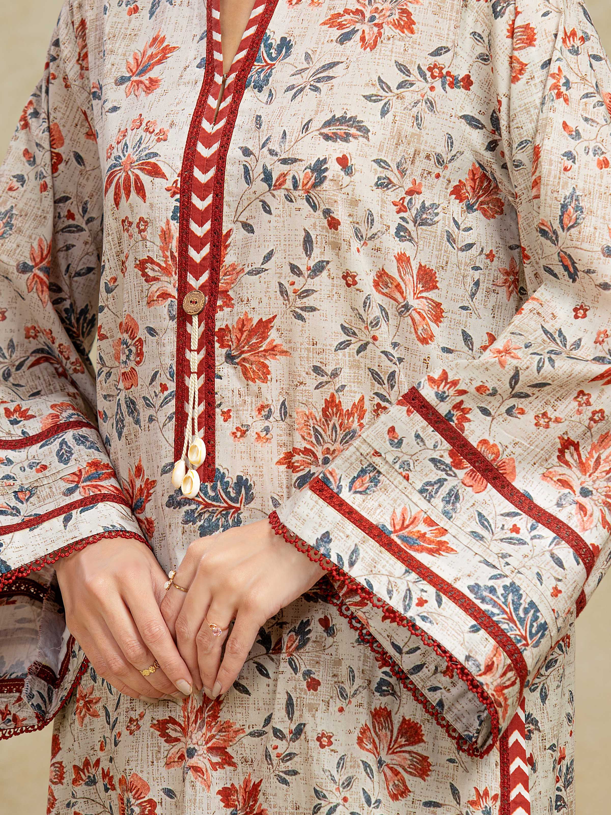 Unstitched Printed Khaddar Suit - EWU5A3-35993-3P - Image 4