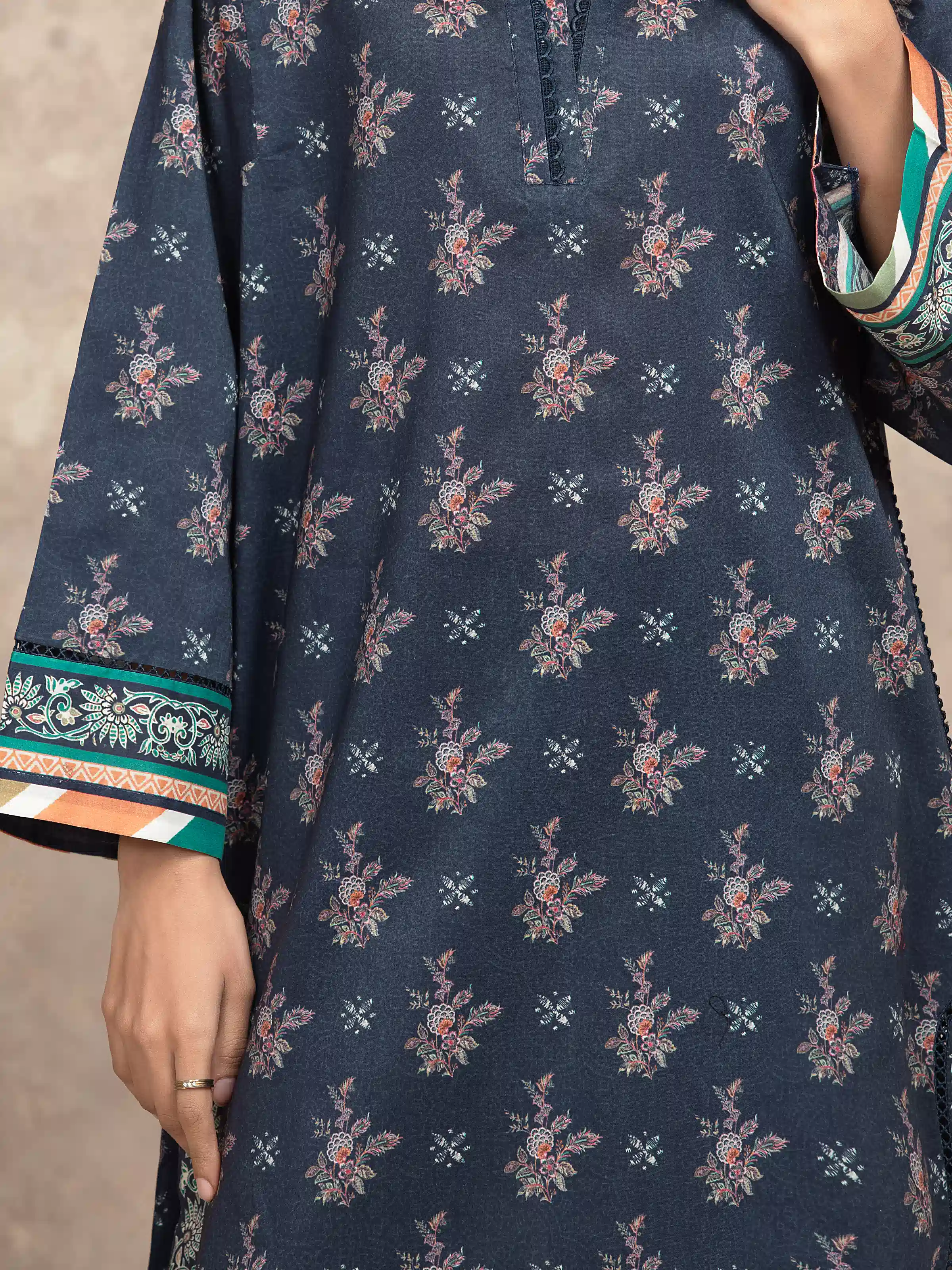 Unstitched Printed Khaddar Shirt Trouser - EWU5A3-36026ST - Image 3