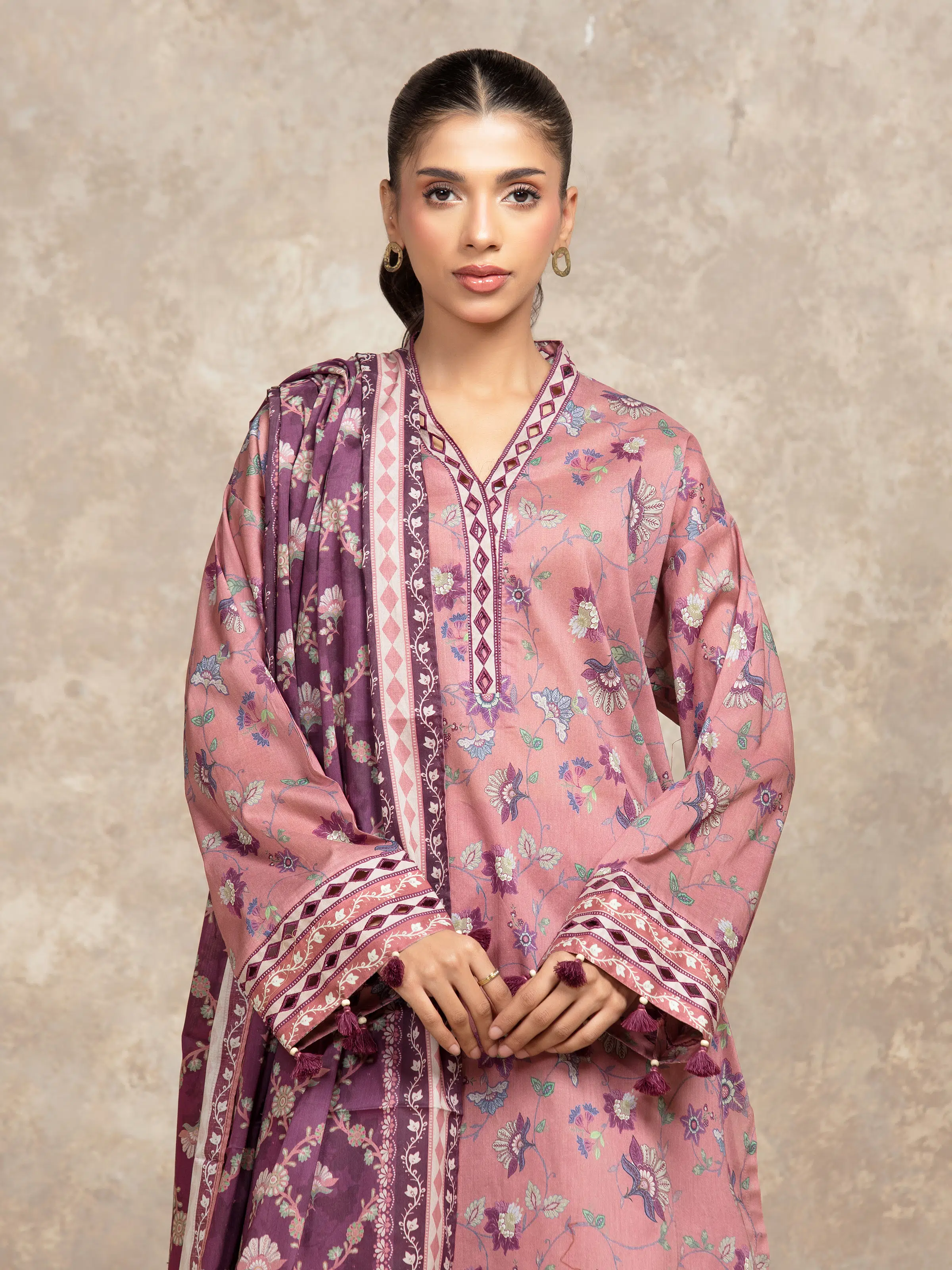 Unstitched Printed Khaddar Shirt Trouser - EWU5A3-36027ST - Image 2