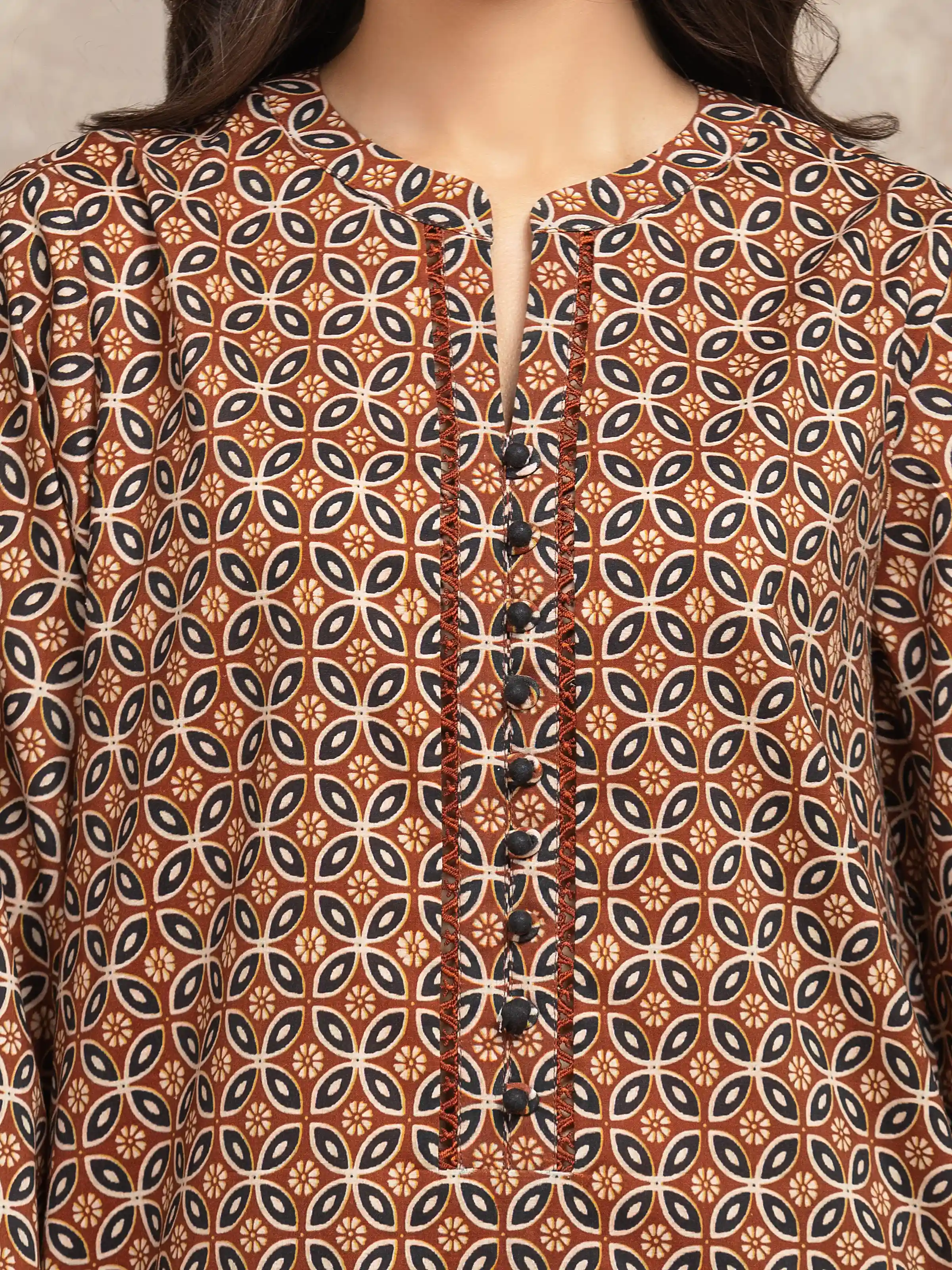 Unstitched Printed Khaddar Suit - EWU5A3-36029-3P - Image 4