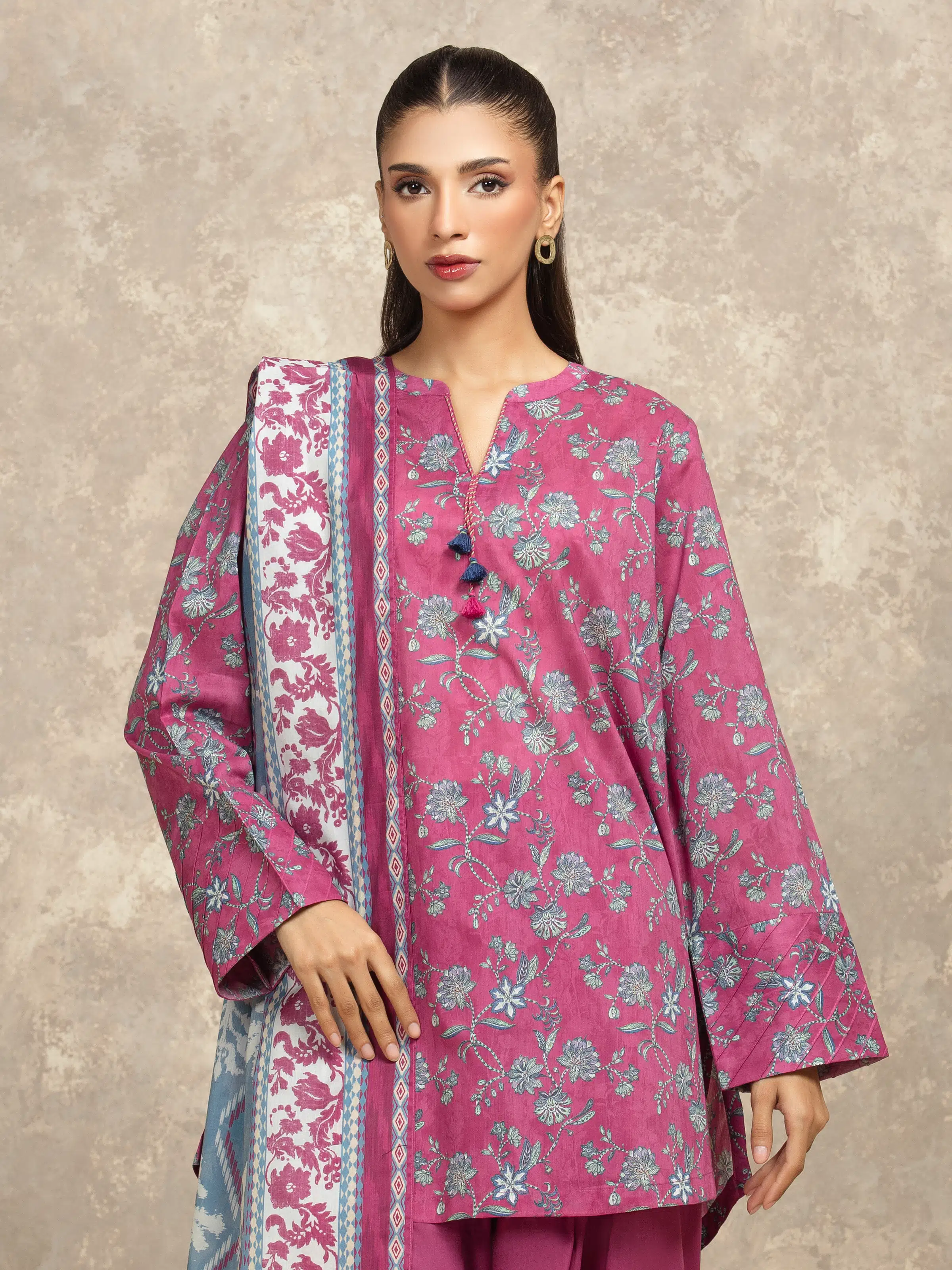 Unstitched Printed Khaddar Shirt Trouser - EWU5A3-36031ST - Image 2