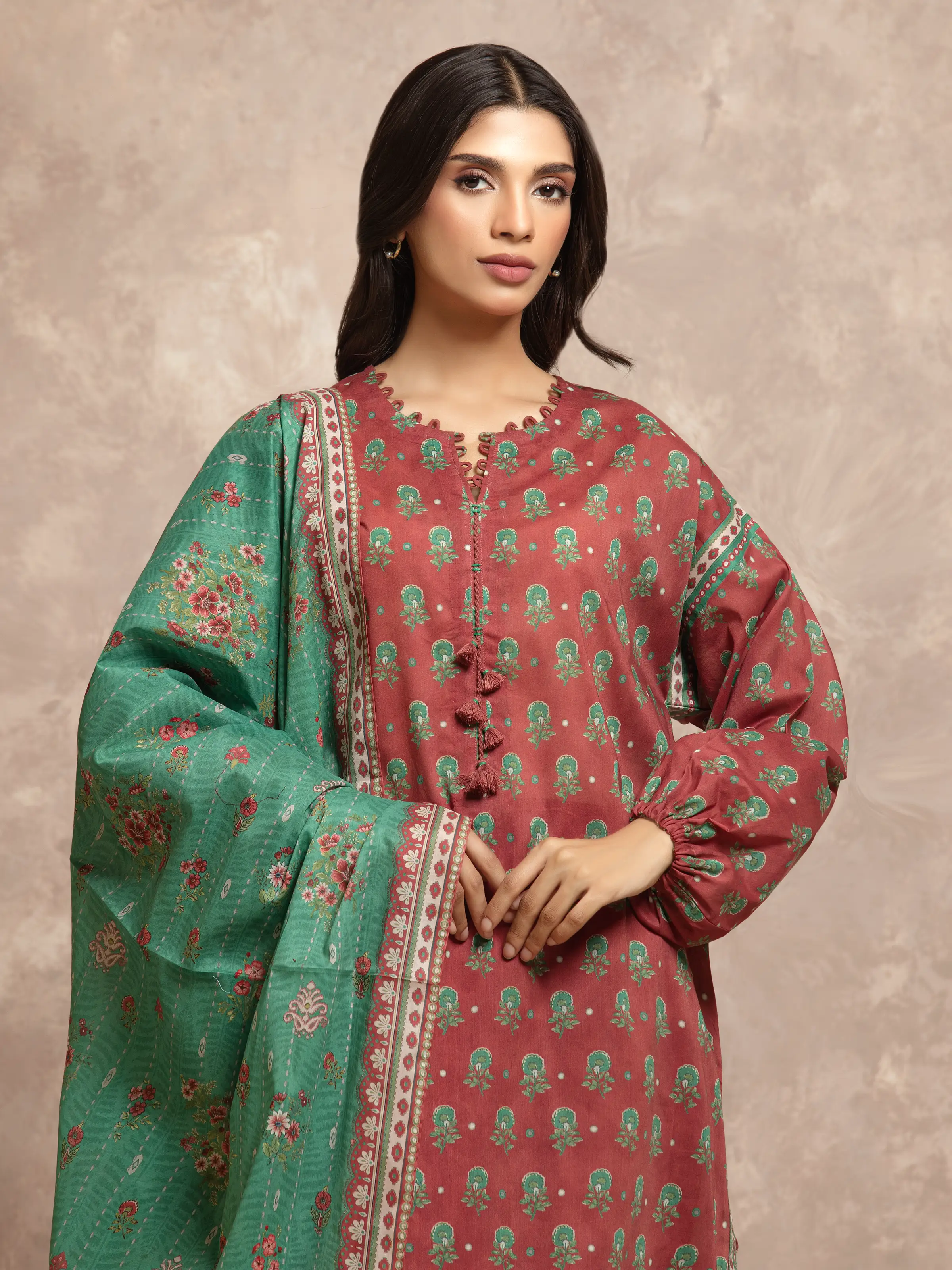 Unstitched Printed Khaddar Shirt Trouser - EWU5A3-36039ST - Image 2
