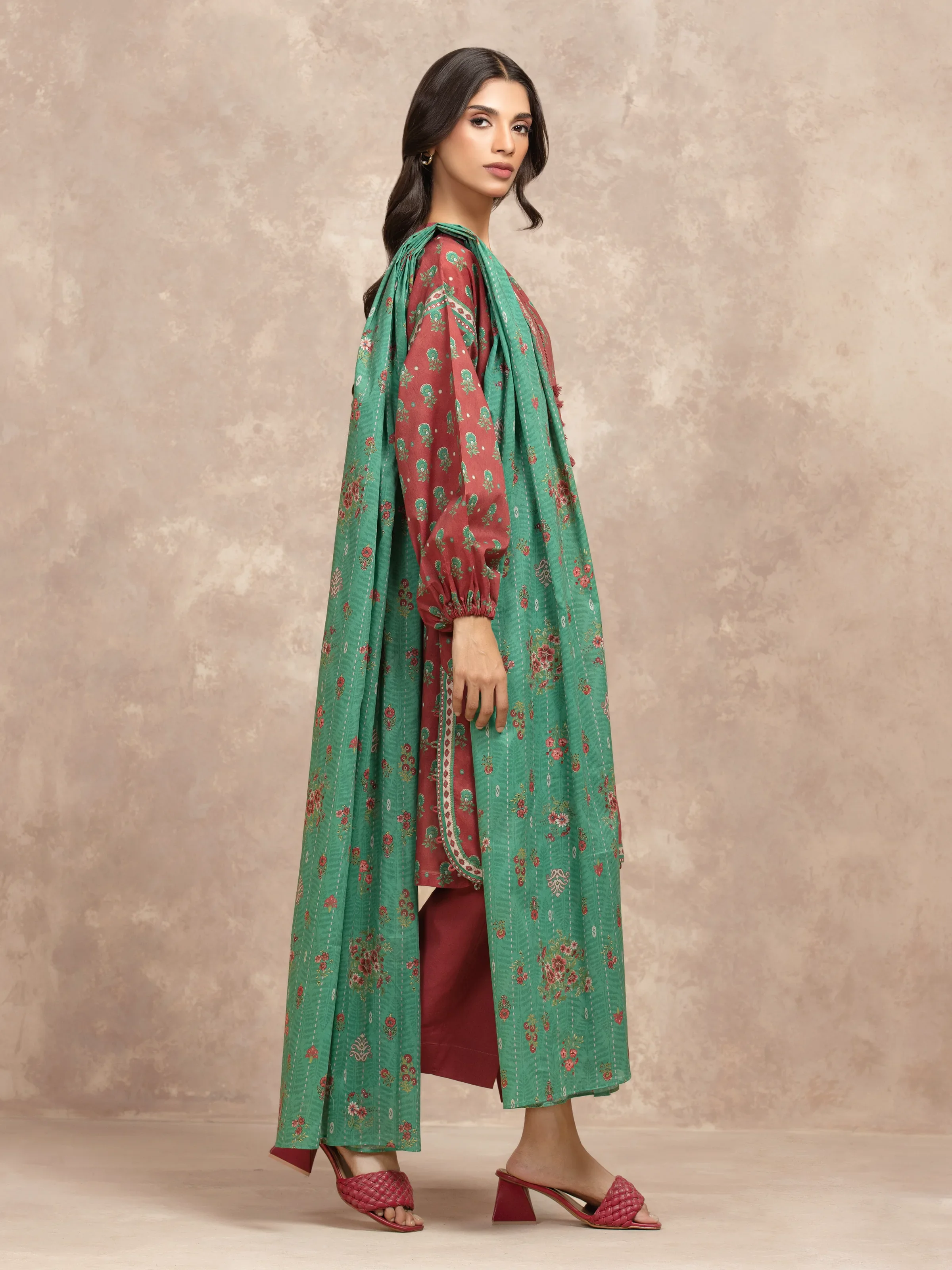 Unstitched Printed Khaddar Shirt Trouser - EWU5A3-36039ST - Image 5