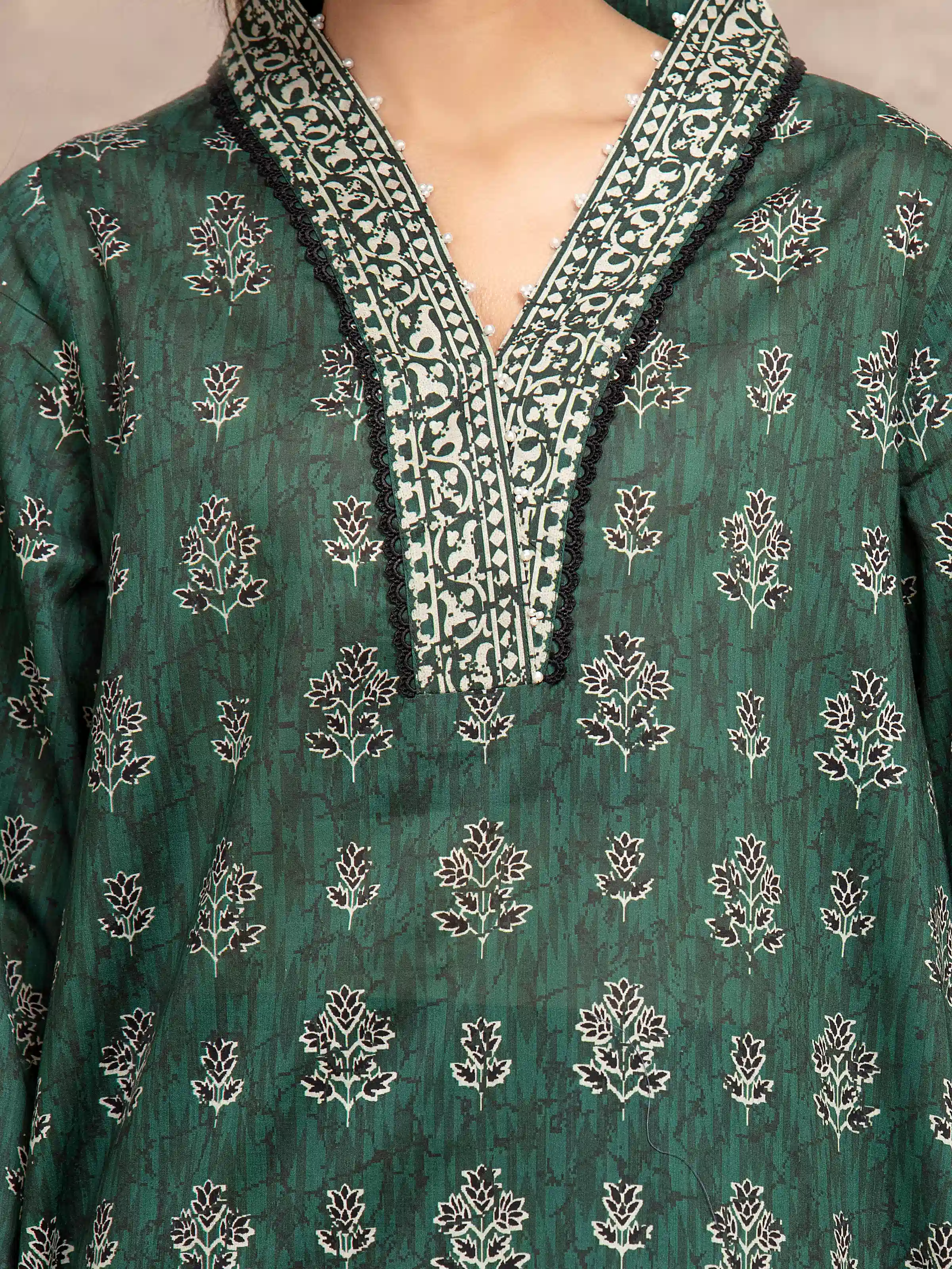 Unstitched Printed Khaddar Shirt Trouser - EWU5A3-36040ST - Image 2