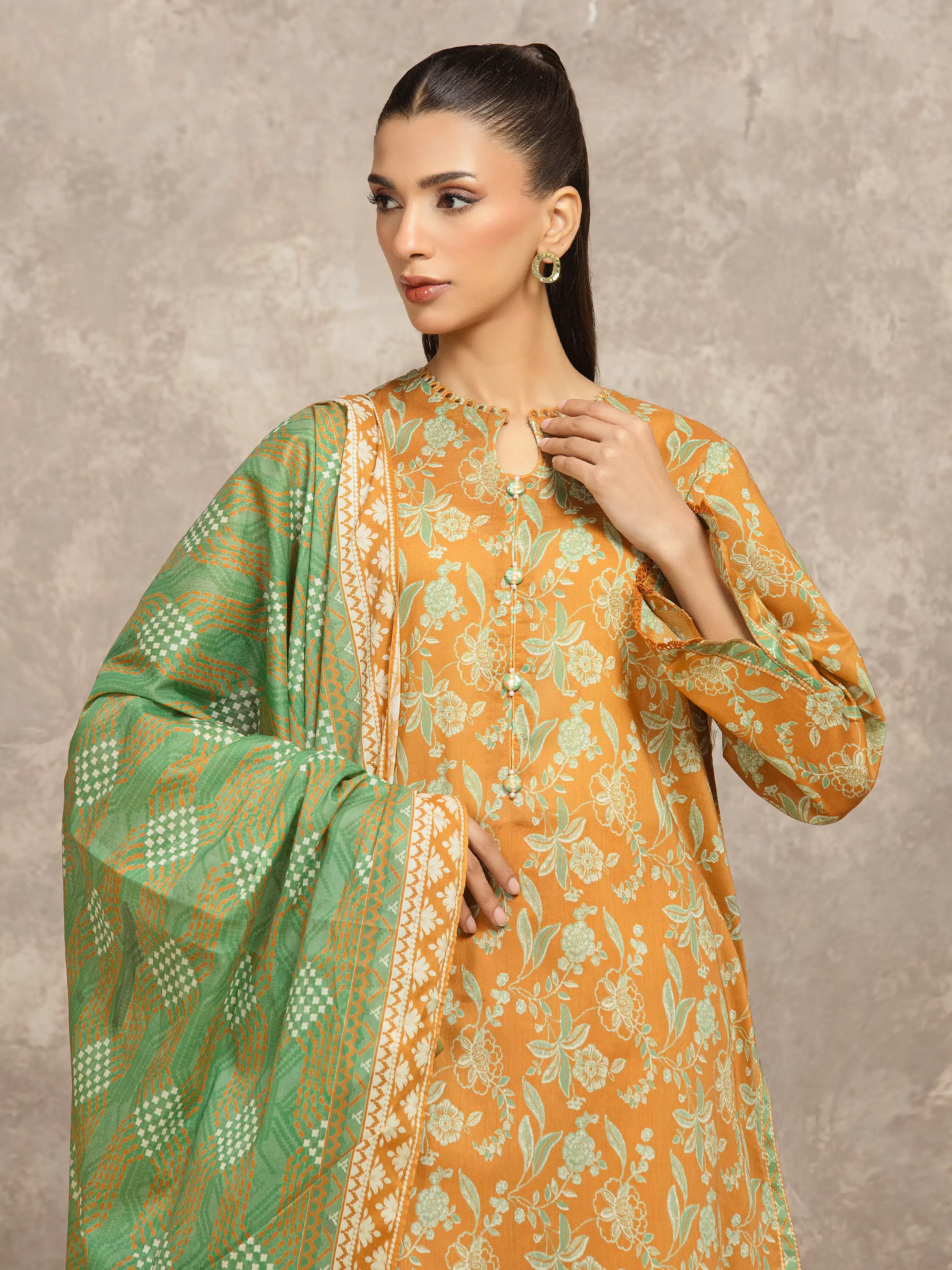 Unstitched Printed Khaddar Shirt - EWU5A3-36050S - Image 2