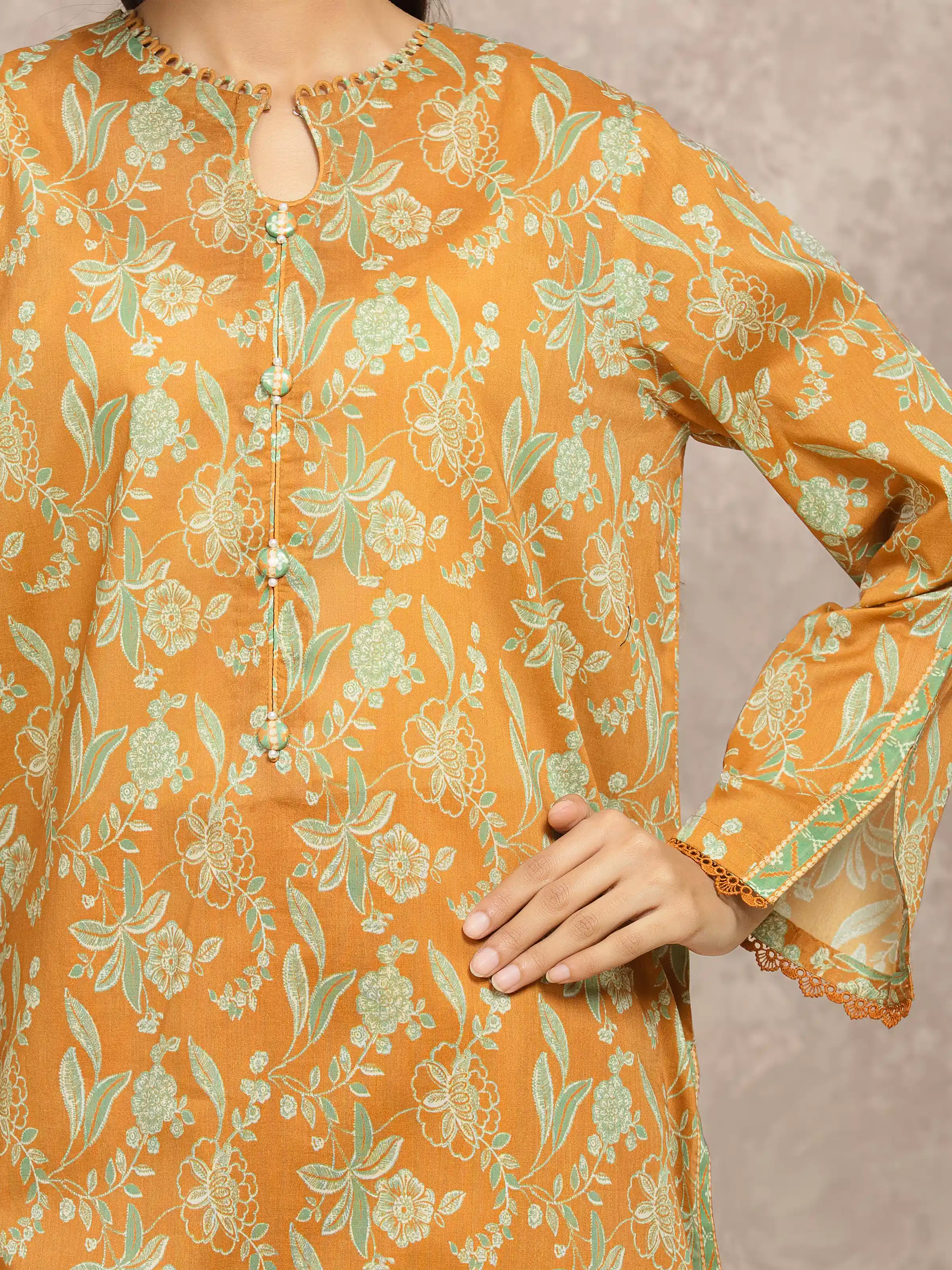 Unstitched Printed Khaddar Shirt - EWU5A3-36050S - Image 3