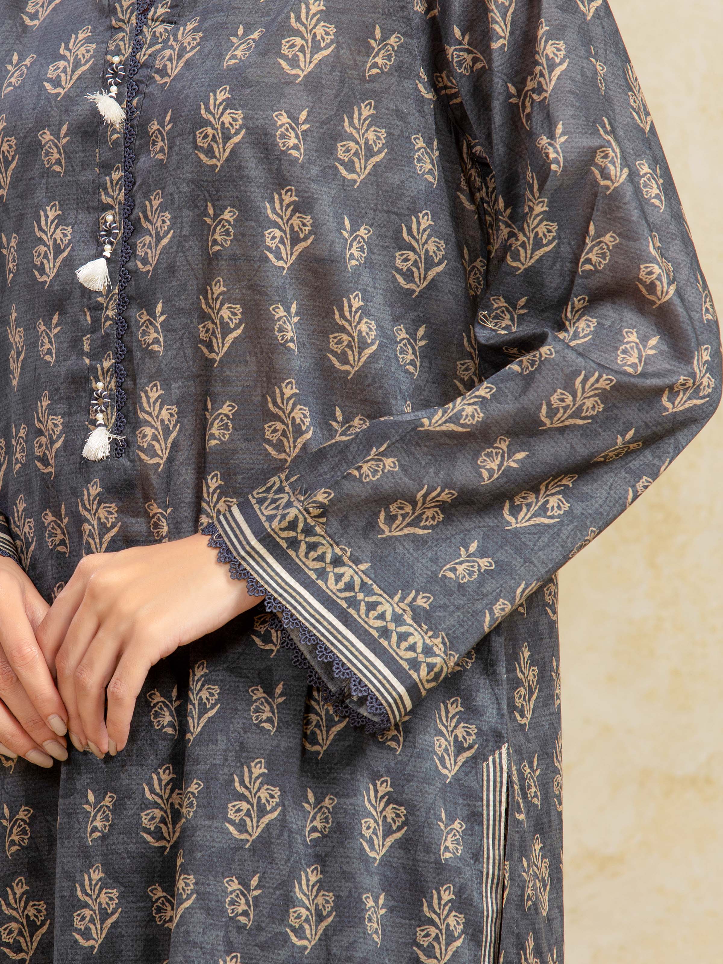Unstitched Printed Khaddar Shirt Trouser - EWU5A3-36095ST - Image 3