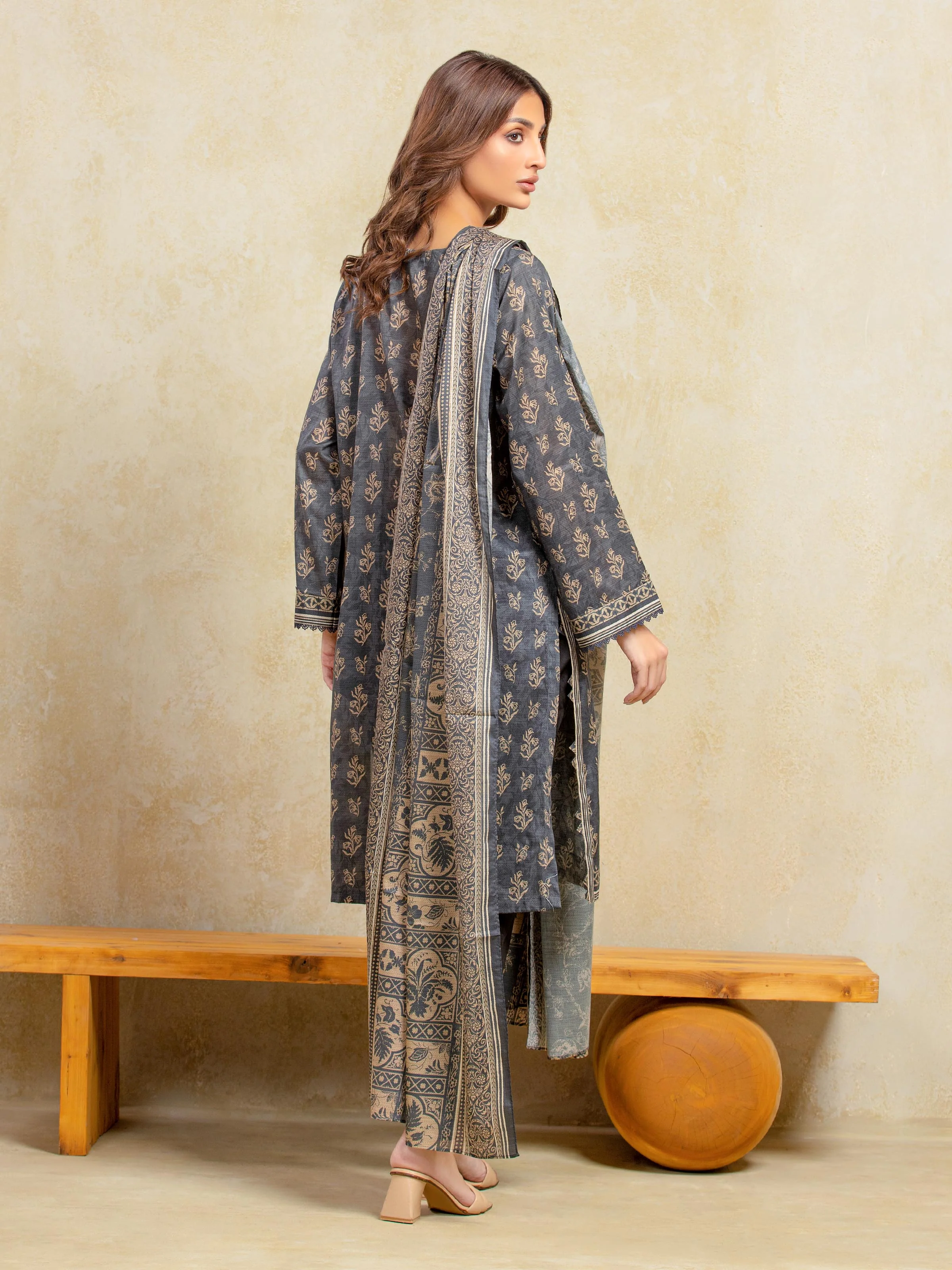 Unstitched Printed Khaddar Shirt Trouser - EWU5A3-36095ST - Image 6
