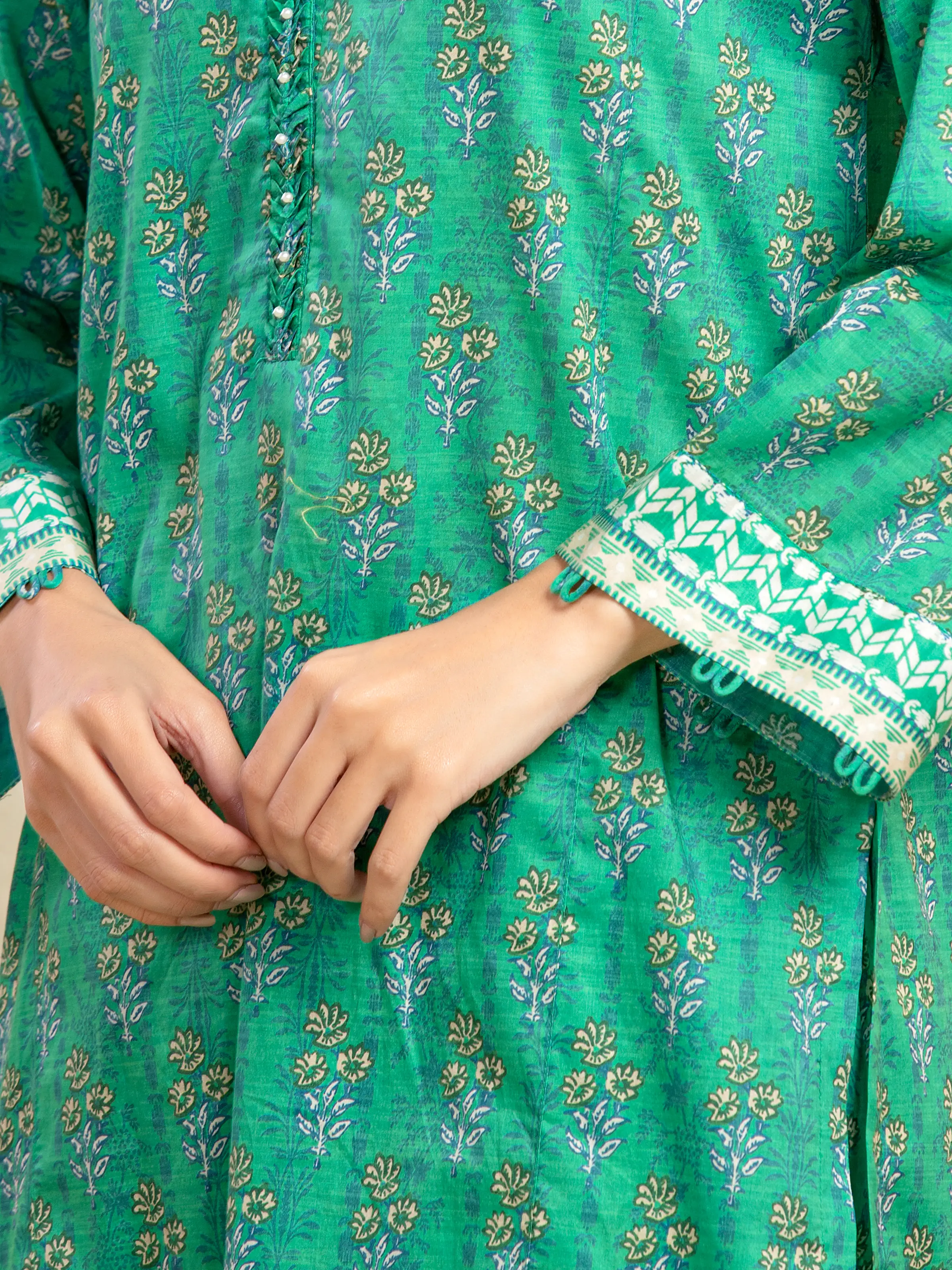 Unstitched Printed Khaddar Shirt Trouser - EWU5A3-36097ST - Image 3