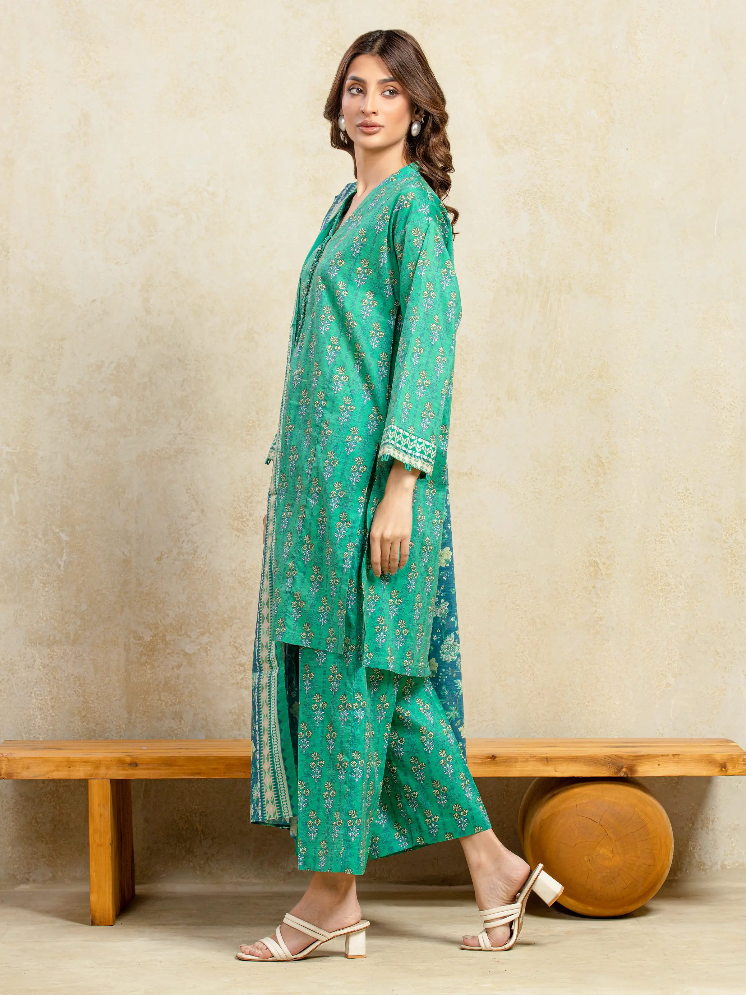 Unstitched Printed Khaddar Shirt Trouser - EWU5A3-36097ST - Image 5