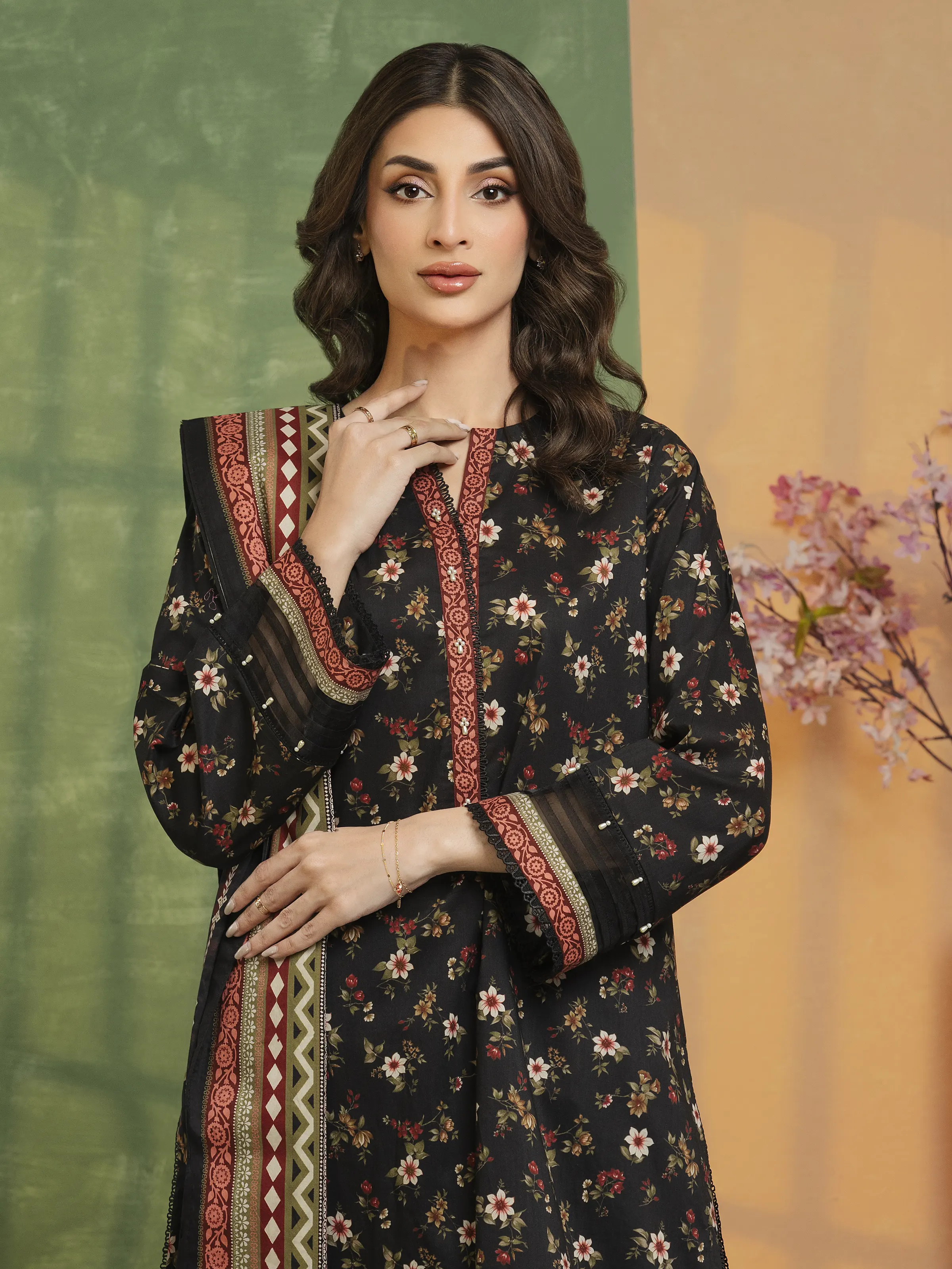 Unstitched Printed Khaddar Suit - EWU5A3-36111-3P - Image 2