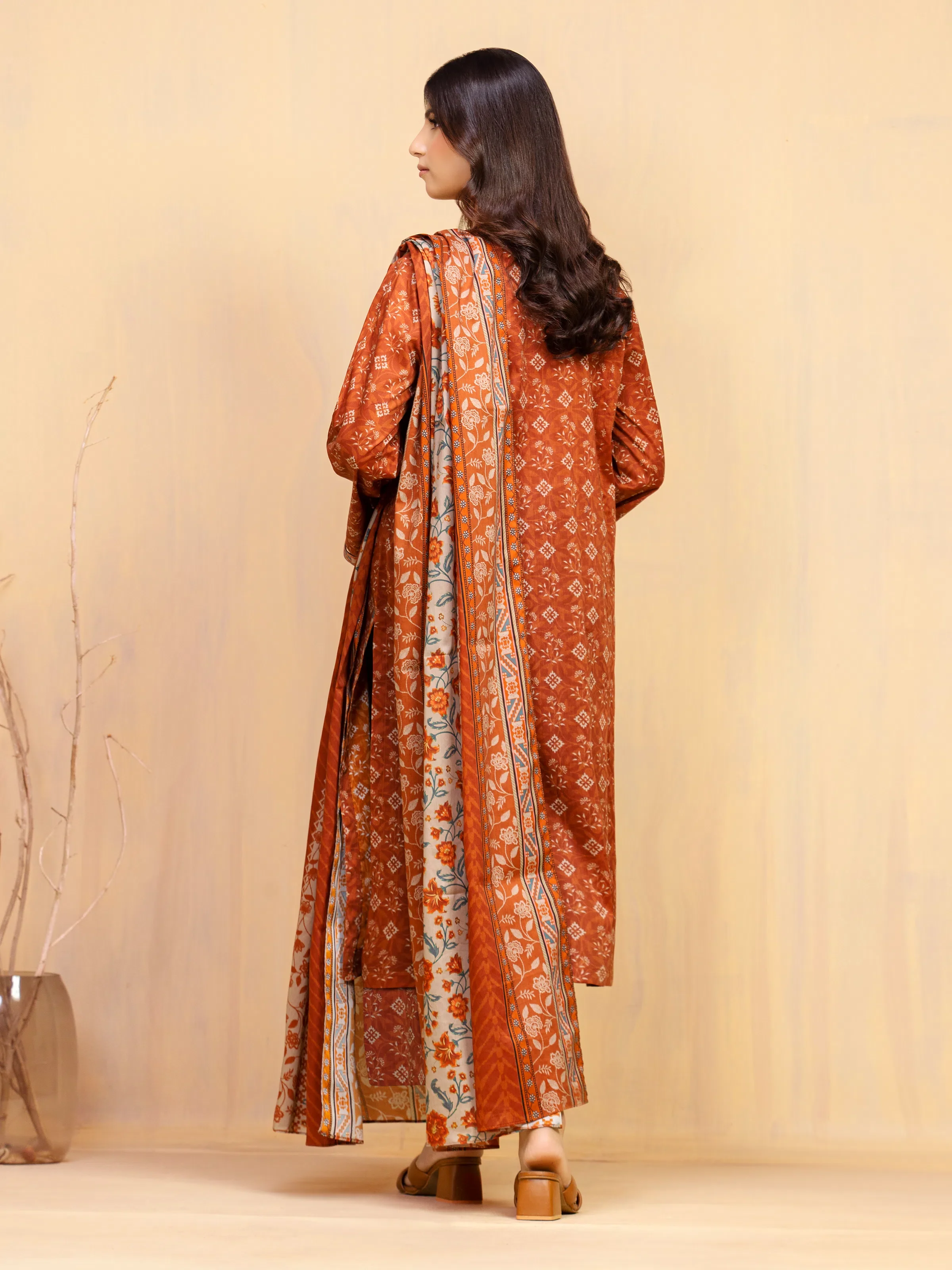 Unstitched Printed Khaddar Suit - EWU5A3-36128-3P - Image 6
