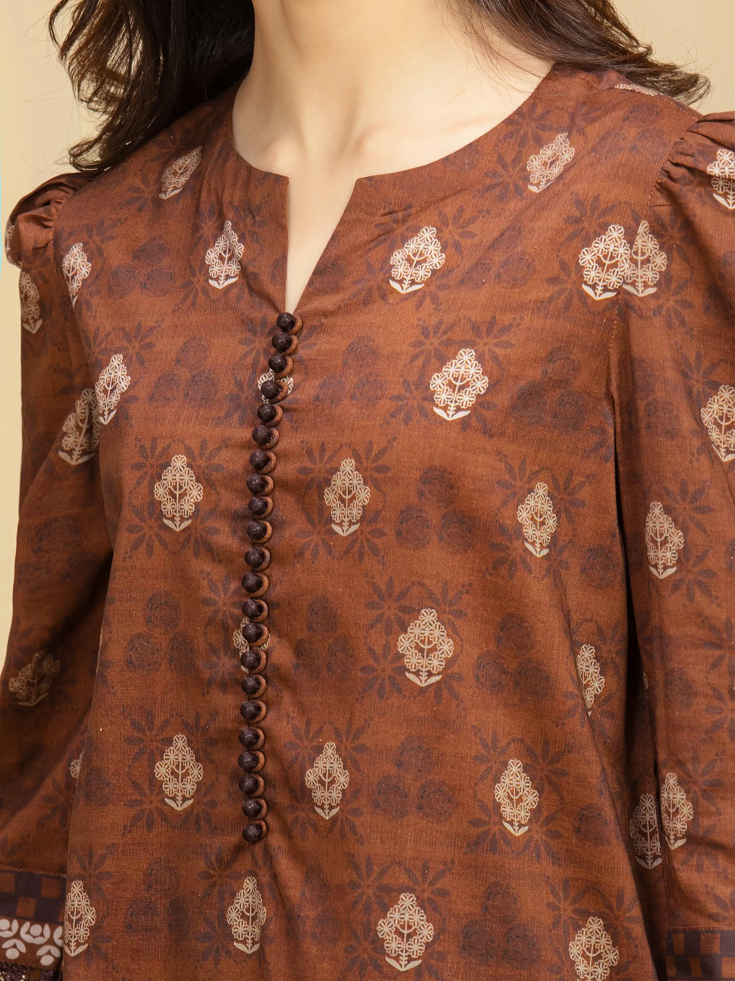 Unstitched Printed Khaddar Shirt - EWU5M3-001S - Image 3