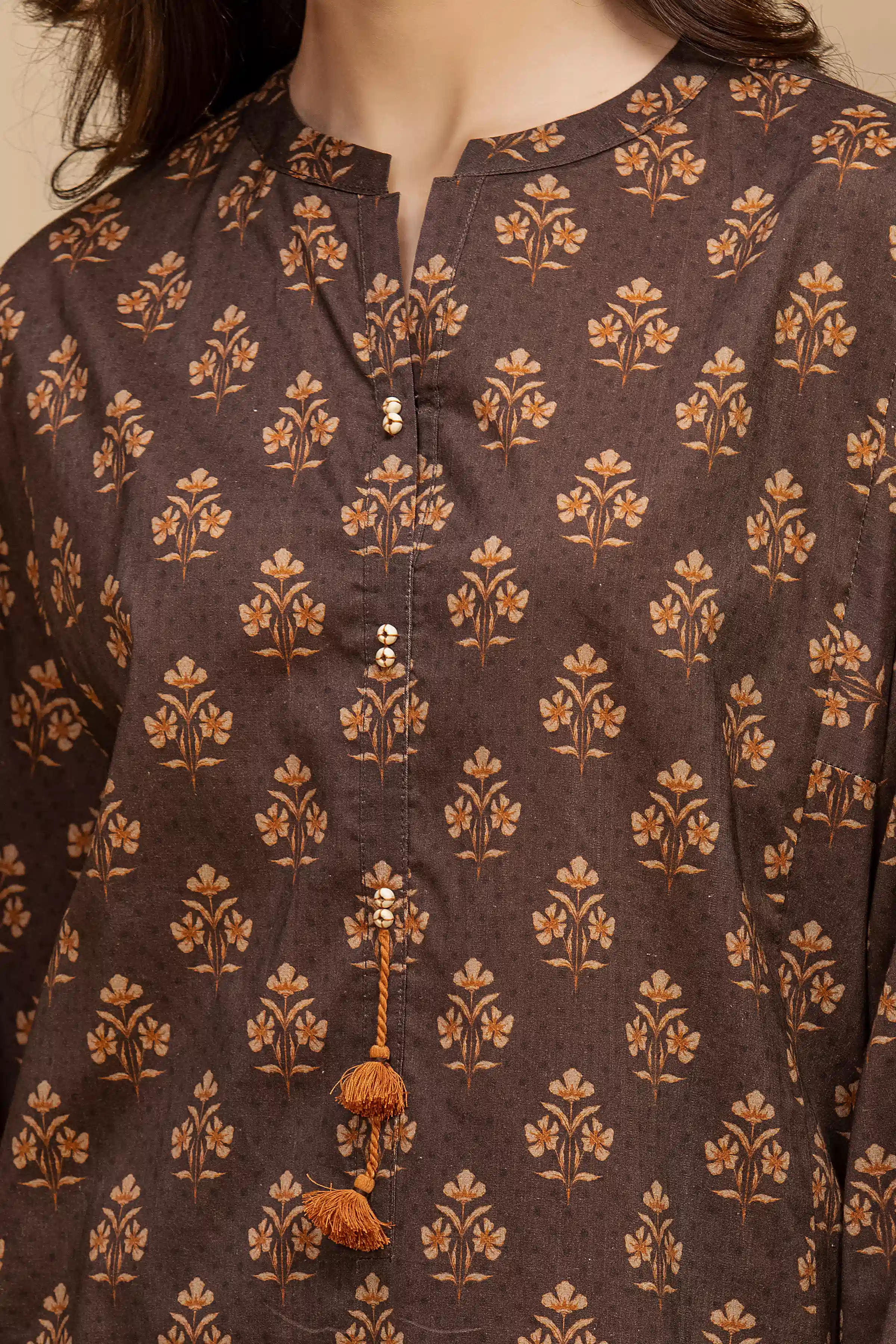 Unstitched Printed Khaddar Shirt Dupatta - EWU5M3-003SD - Image 3