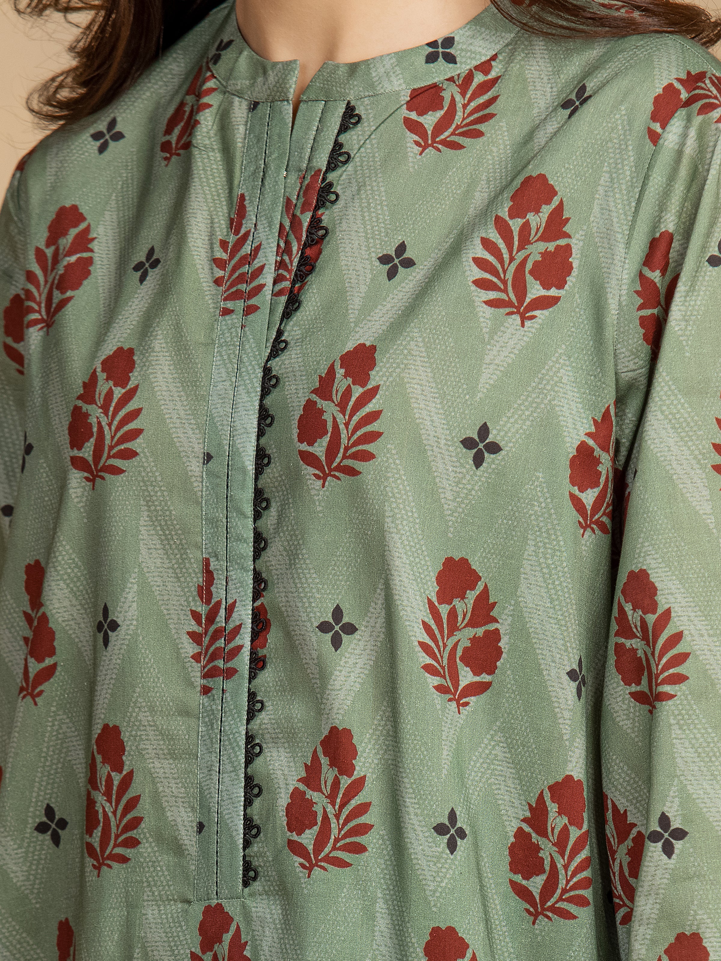 Unstitched Printed Khaddar Shirt Trouser - EWU5M3-018ST - Image 3