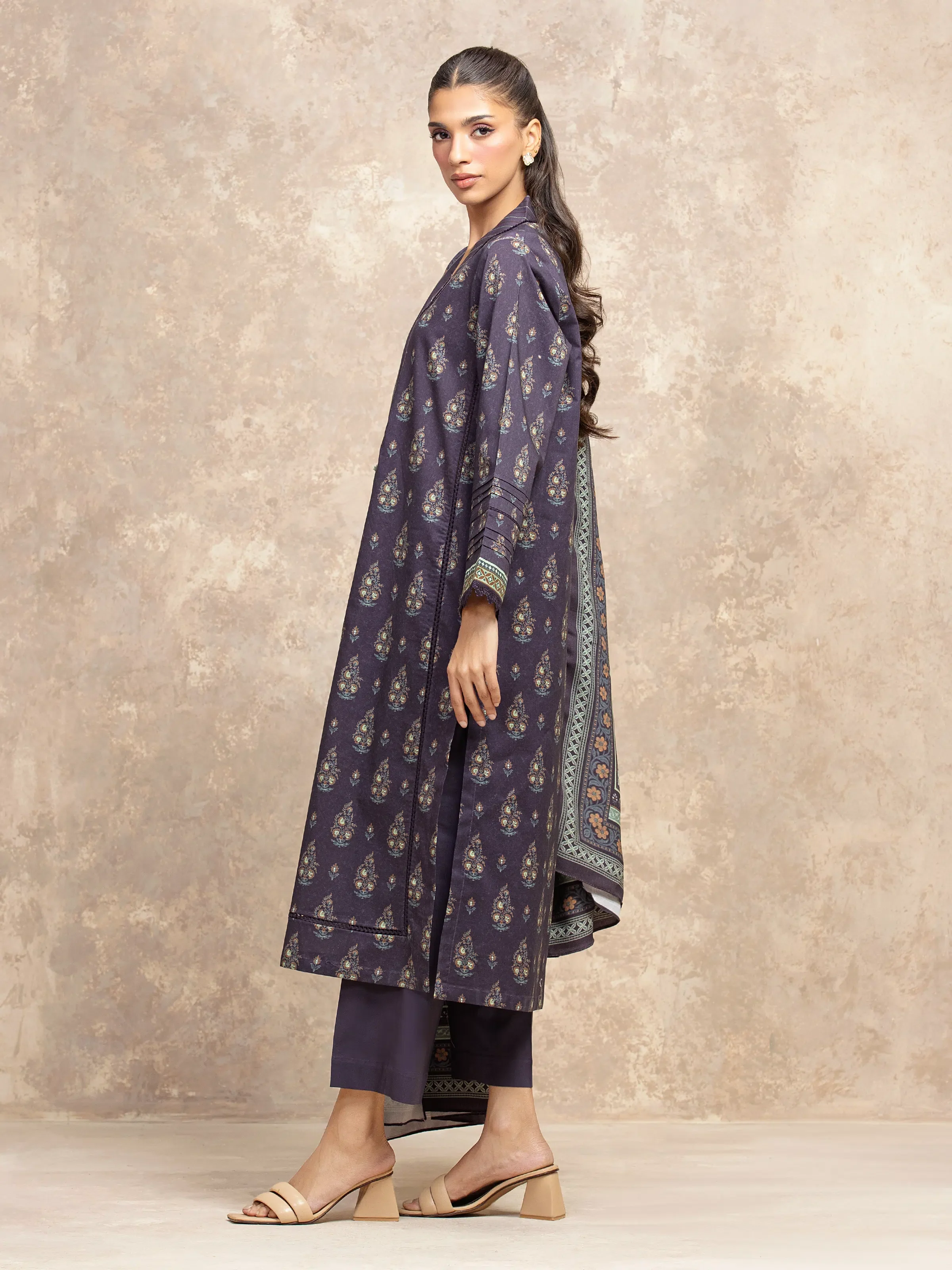 Unstitched Printed Khaddar Shirt - EWU5M3-024S - Image 6
