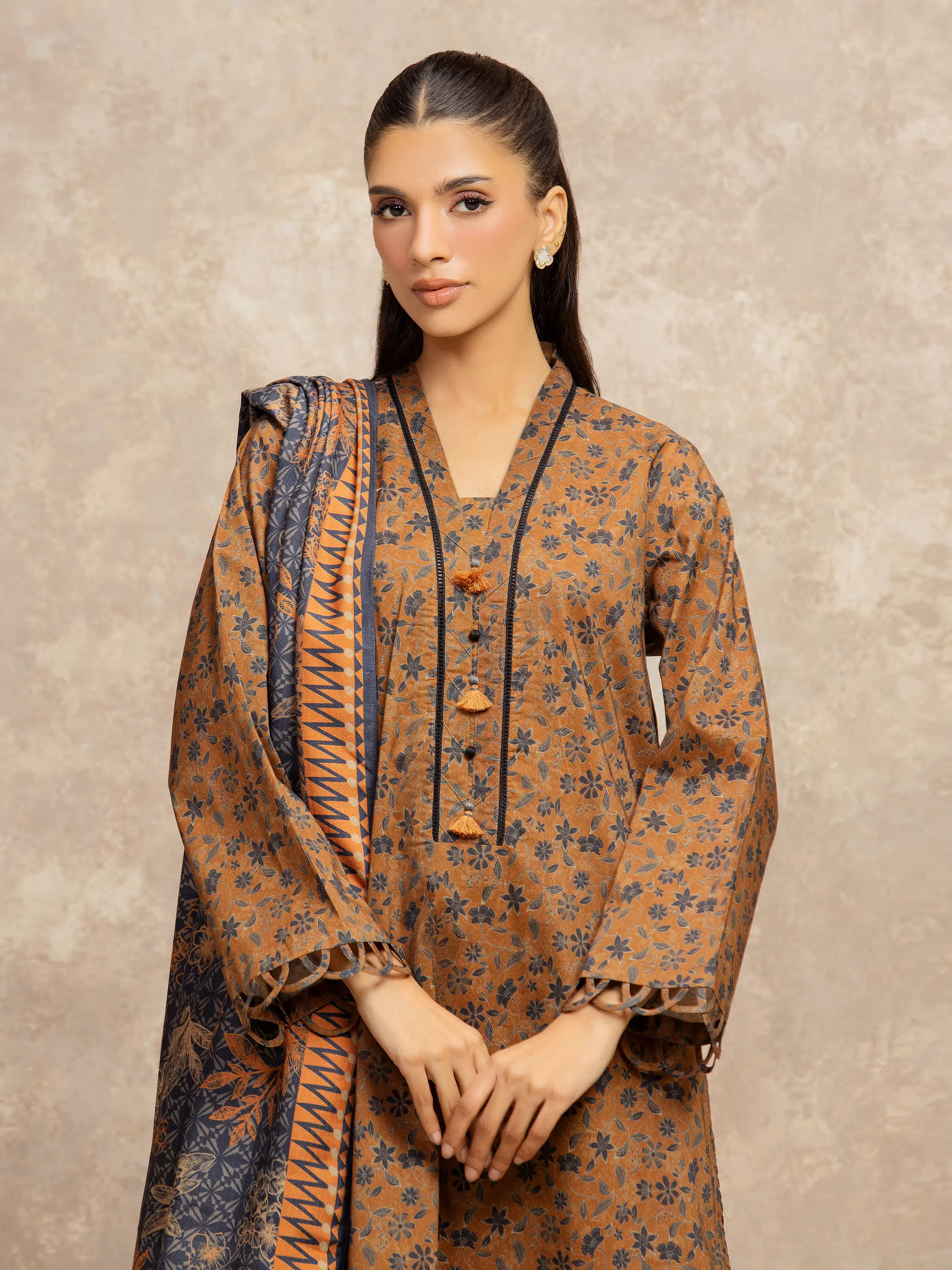Unstitched Printed Khaddar Shirt - EWU5M3-029S - Image 2