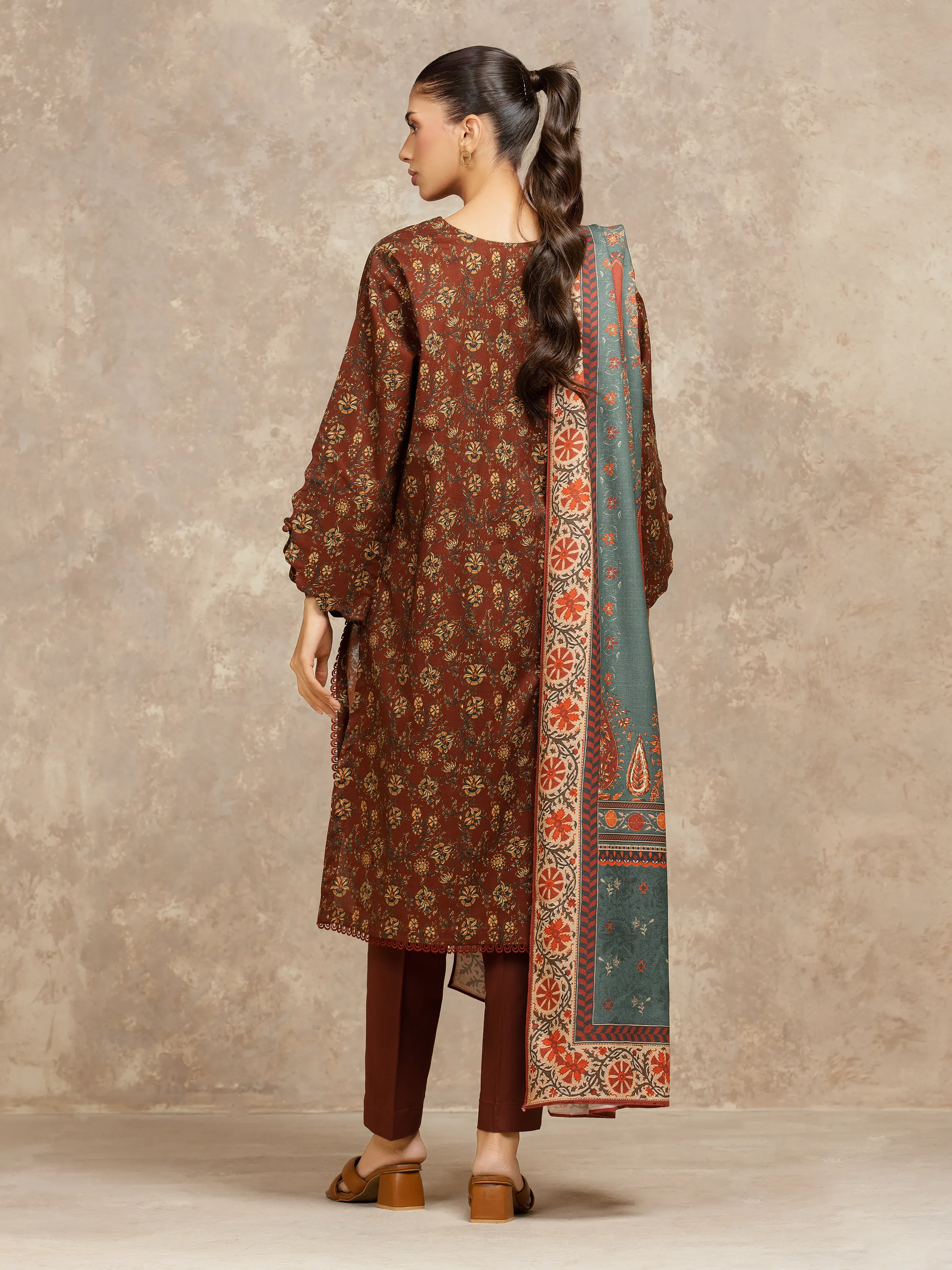 Unstitched Printed Khaddar Suit - EWU5M3-033-3P - Image 5