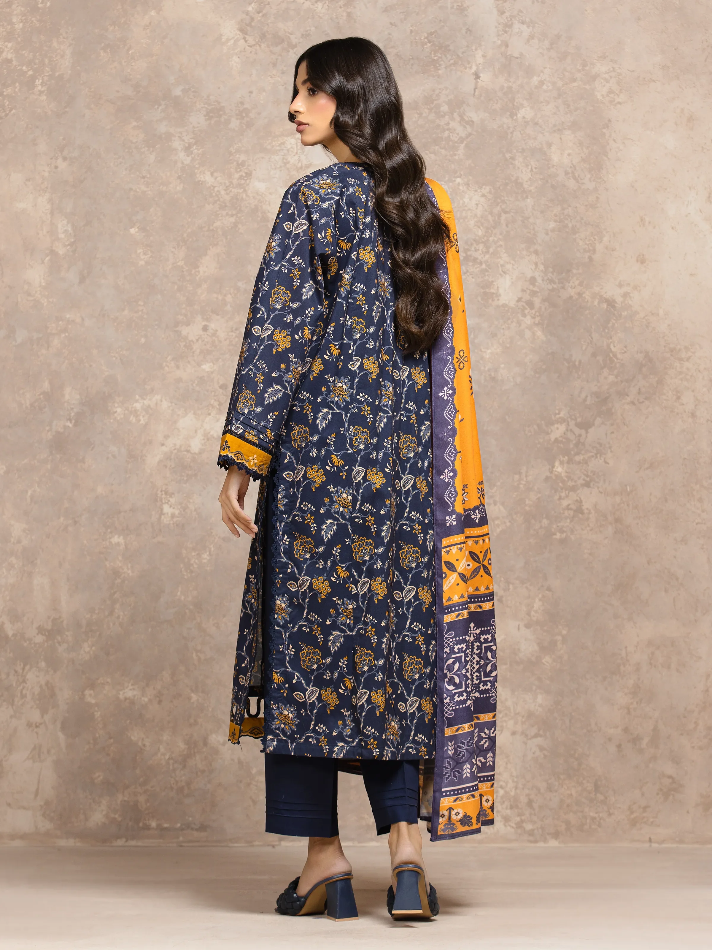 Unstitched Printed Khaddar Shirt Trouser - EWU5M3-038ST - Image 6