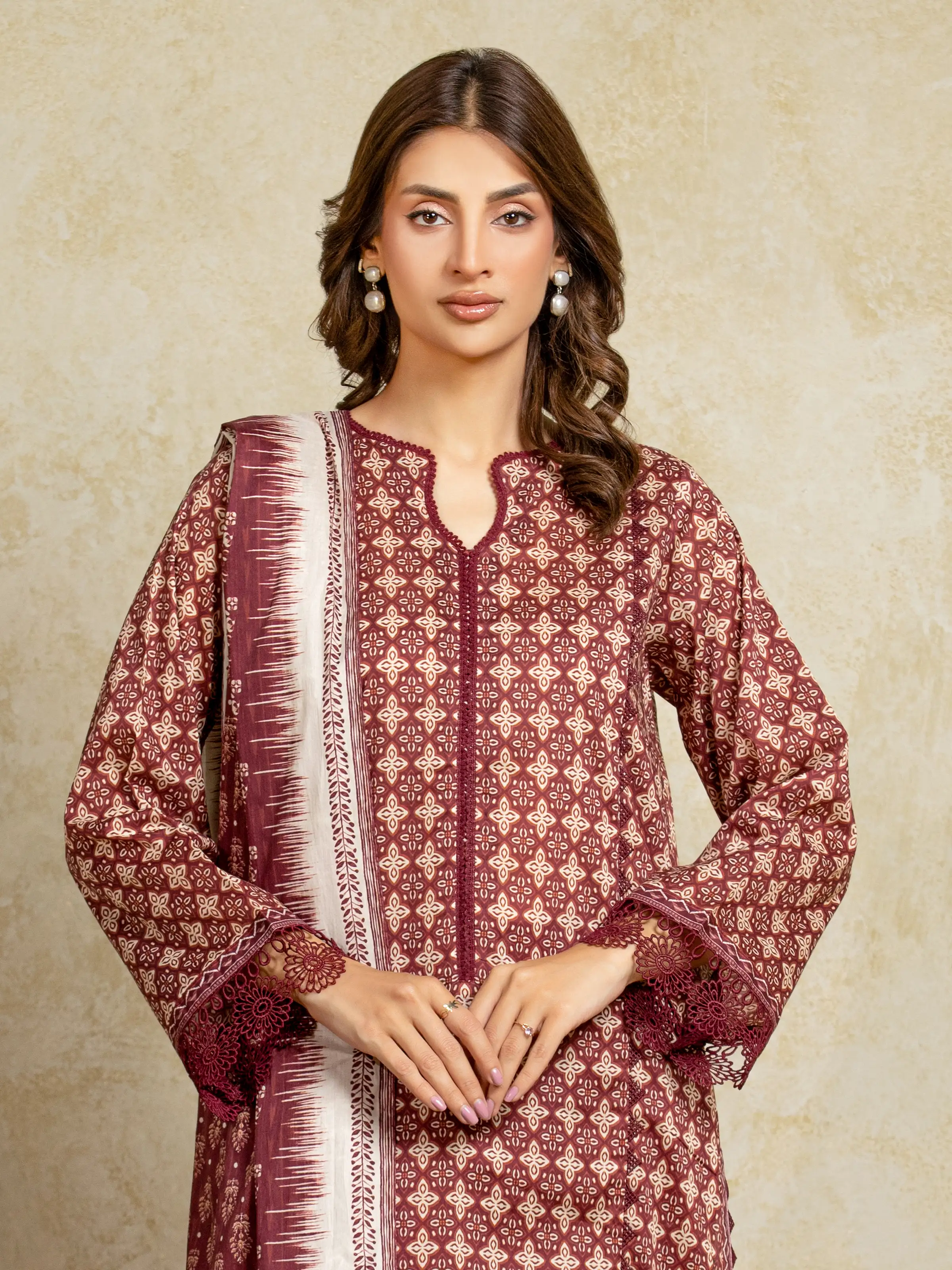 Unstitched Printed Khaddar Suit - EWU5A3-35970-3P - Image 2