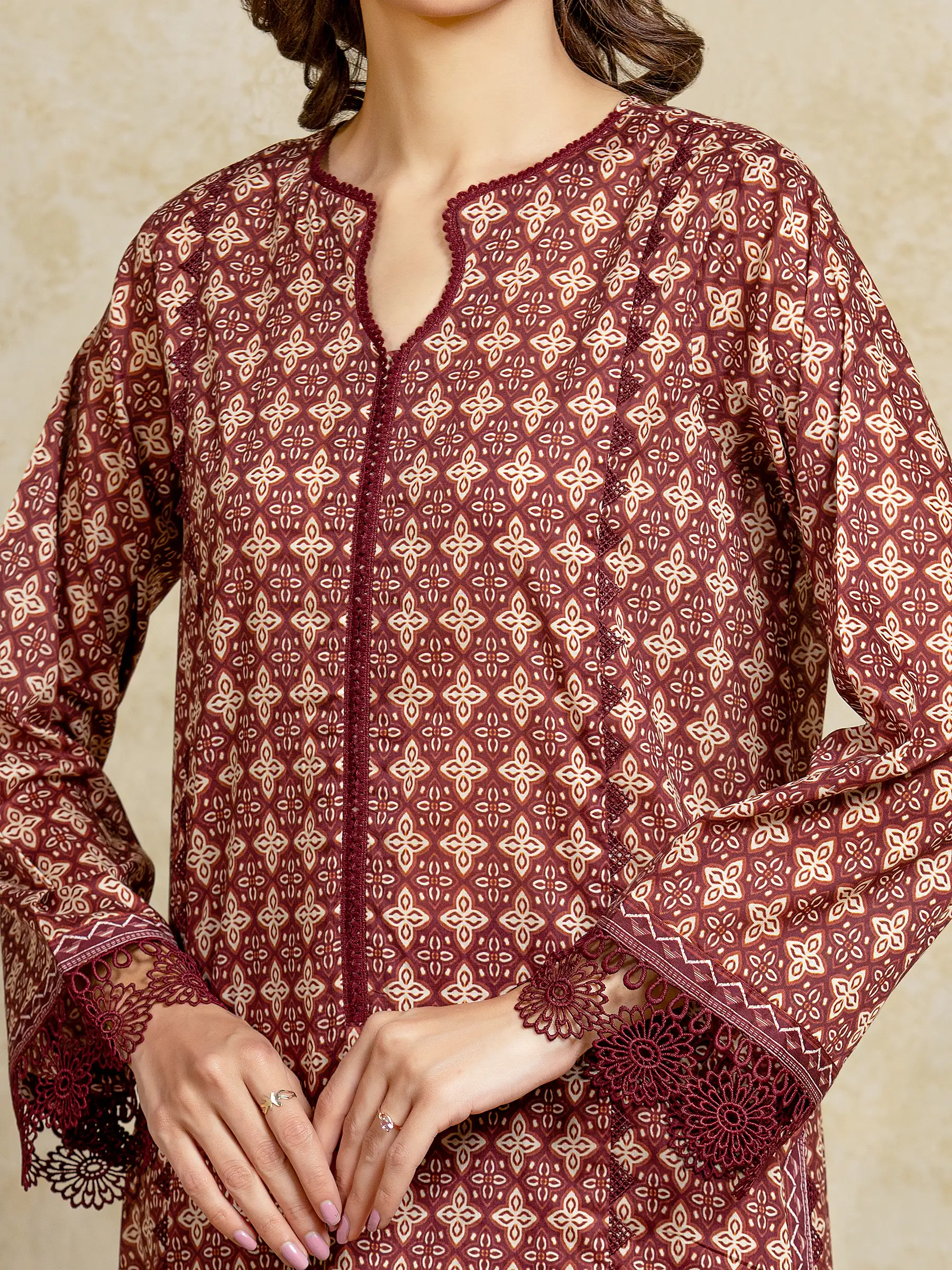 Unstitched Printed Khaddar Suit - EWU5A3-35970-3P - Image 3