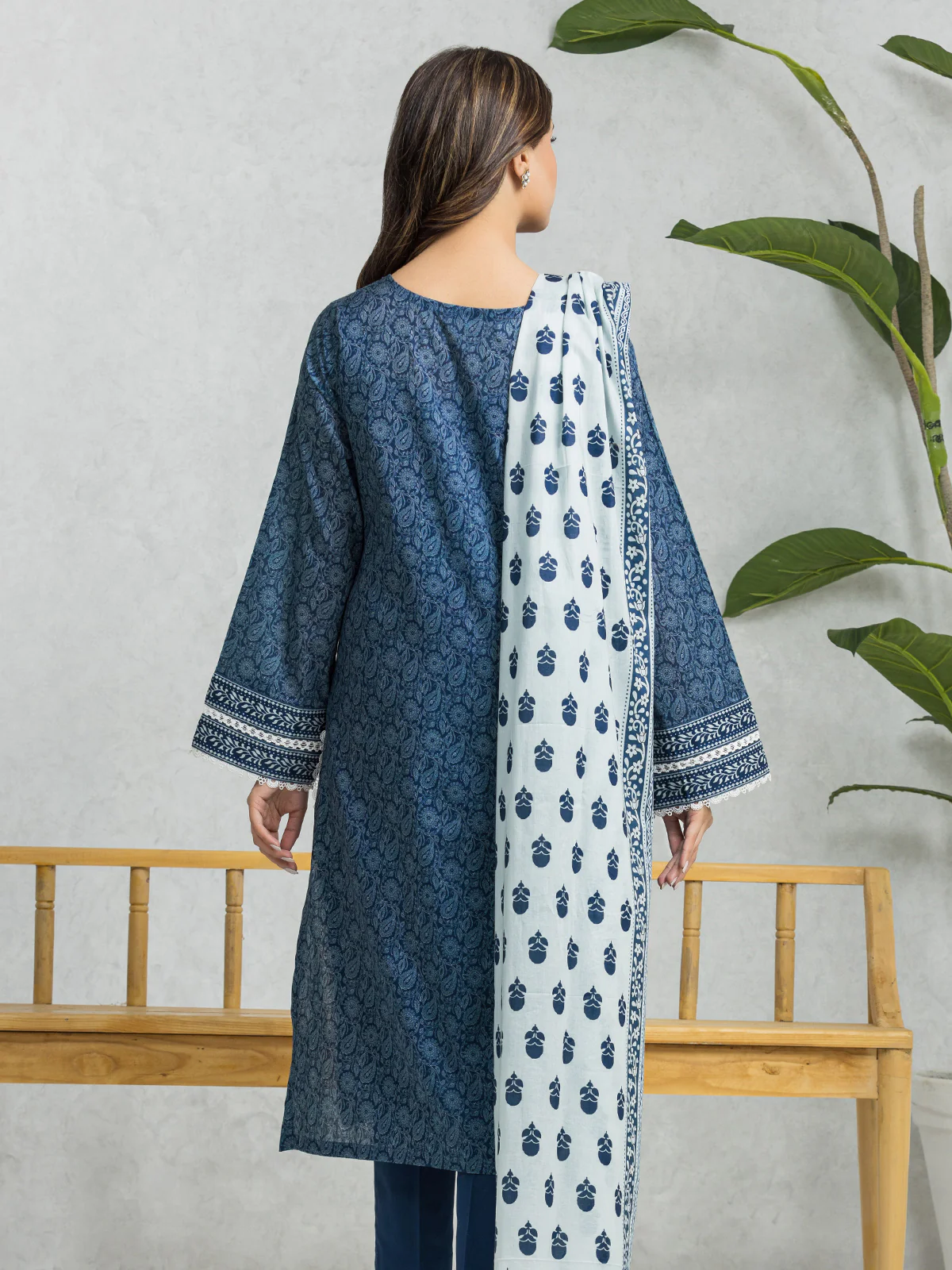 Unstitched  Printed Lawn Shirt - EWU24A1-28583S - Image 4