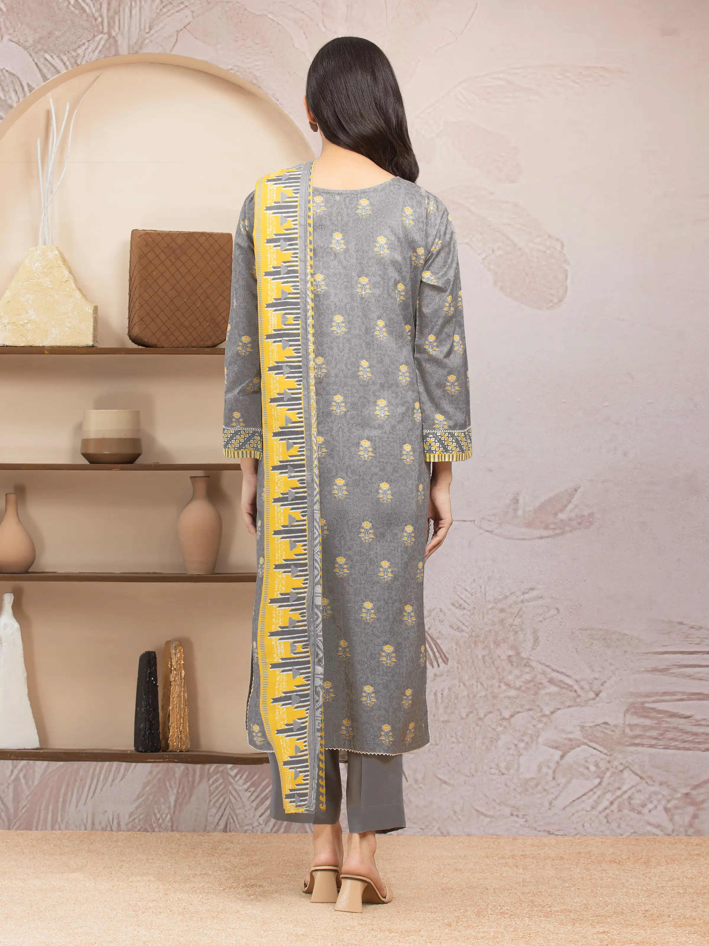 Unstitched Printed Lawn Suit - EWU5A1-35206-3P - Image 2