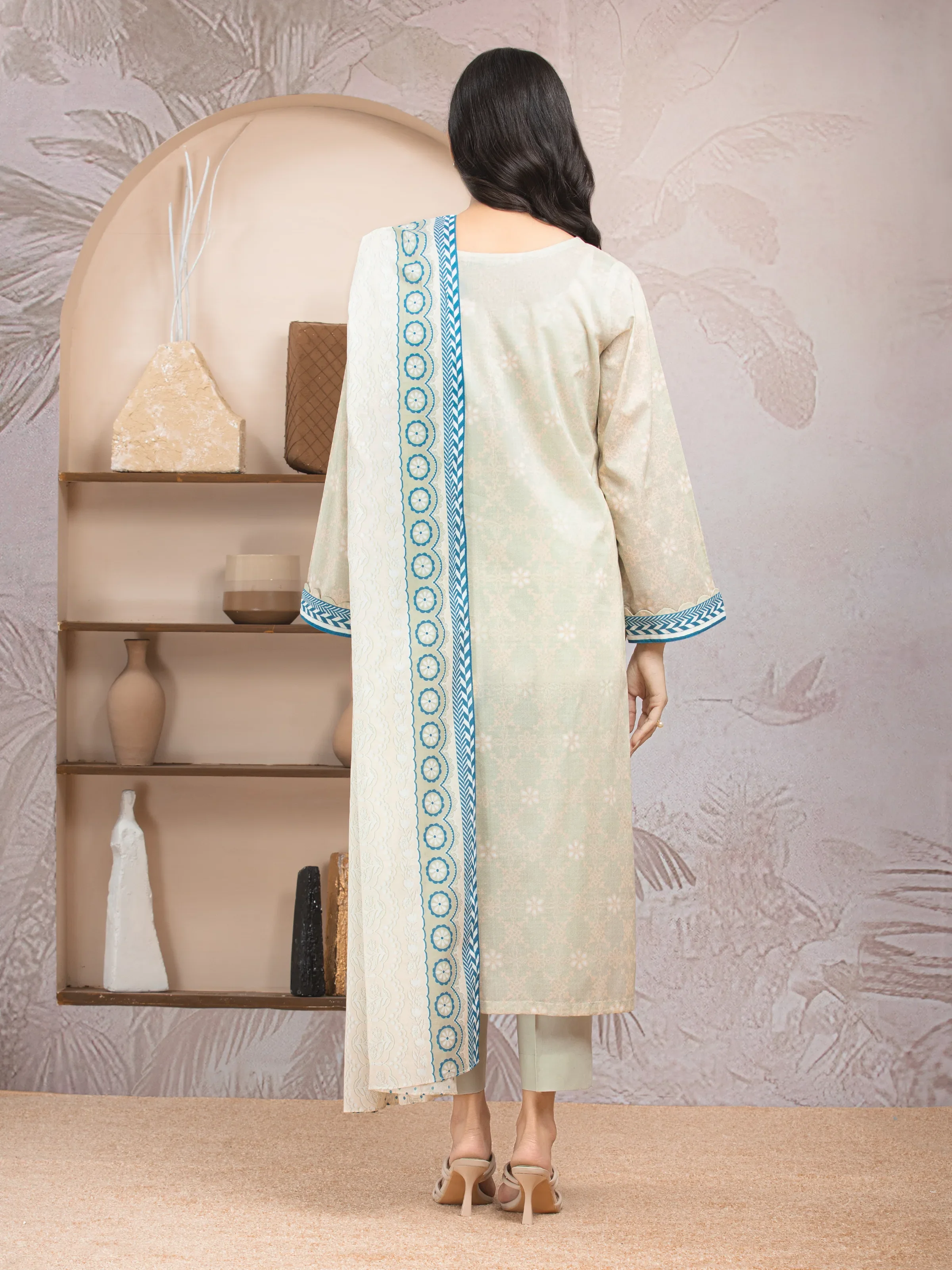 Unstitched  Printed Lawn Shirt - EWU5A1-35208S - Image 2