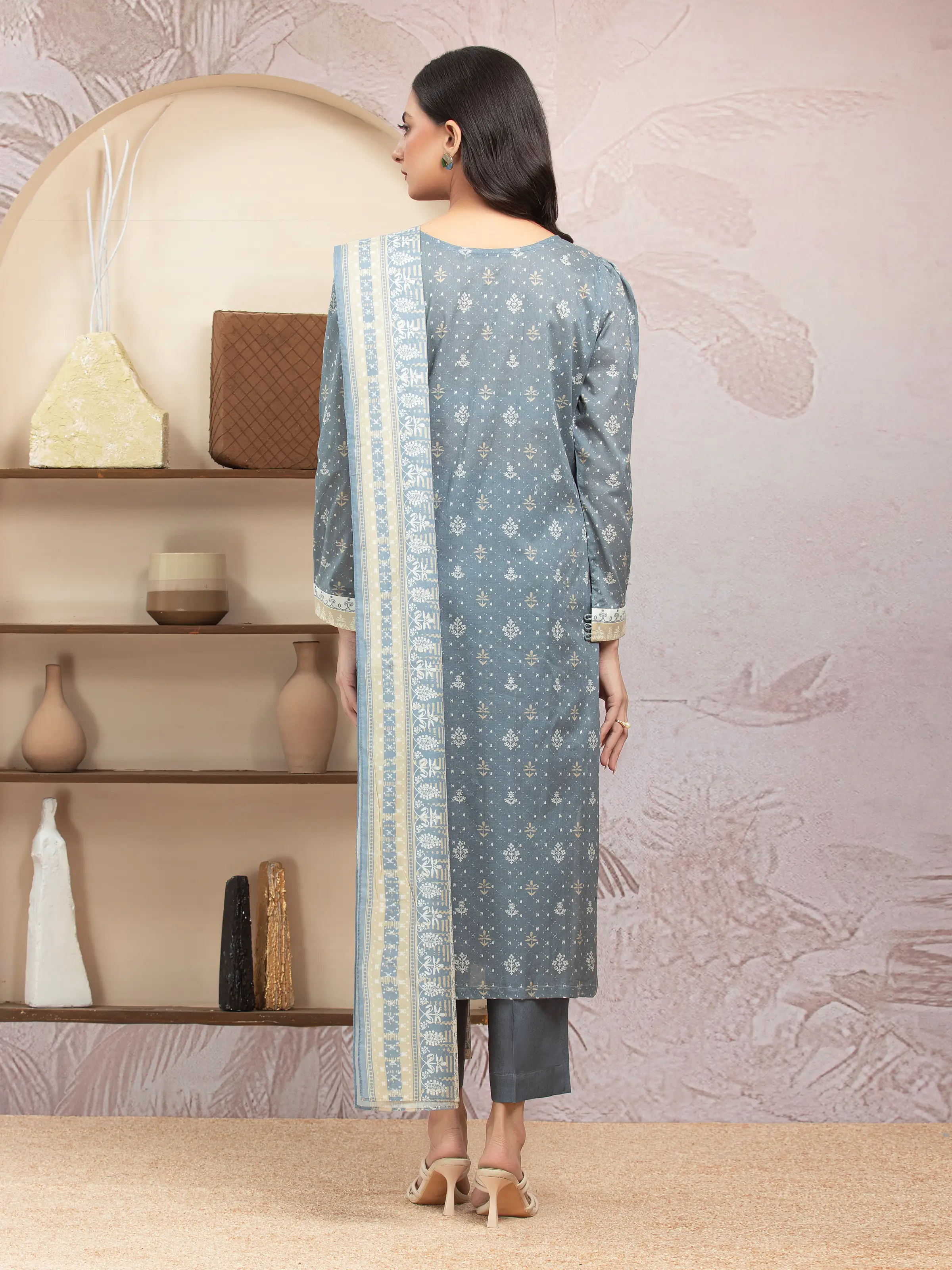 Unstitched  Printed Lawn Shirt - EWU5A1-35226S - Image 2