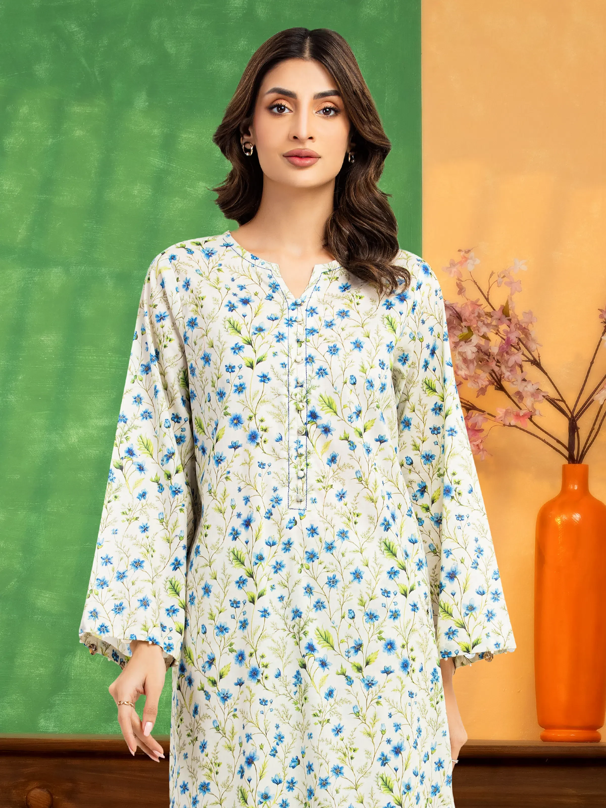 Unstitched Printed Lawn Shirt Trouser - EWU6A1-36802ST - Image 2