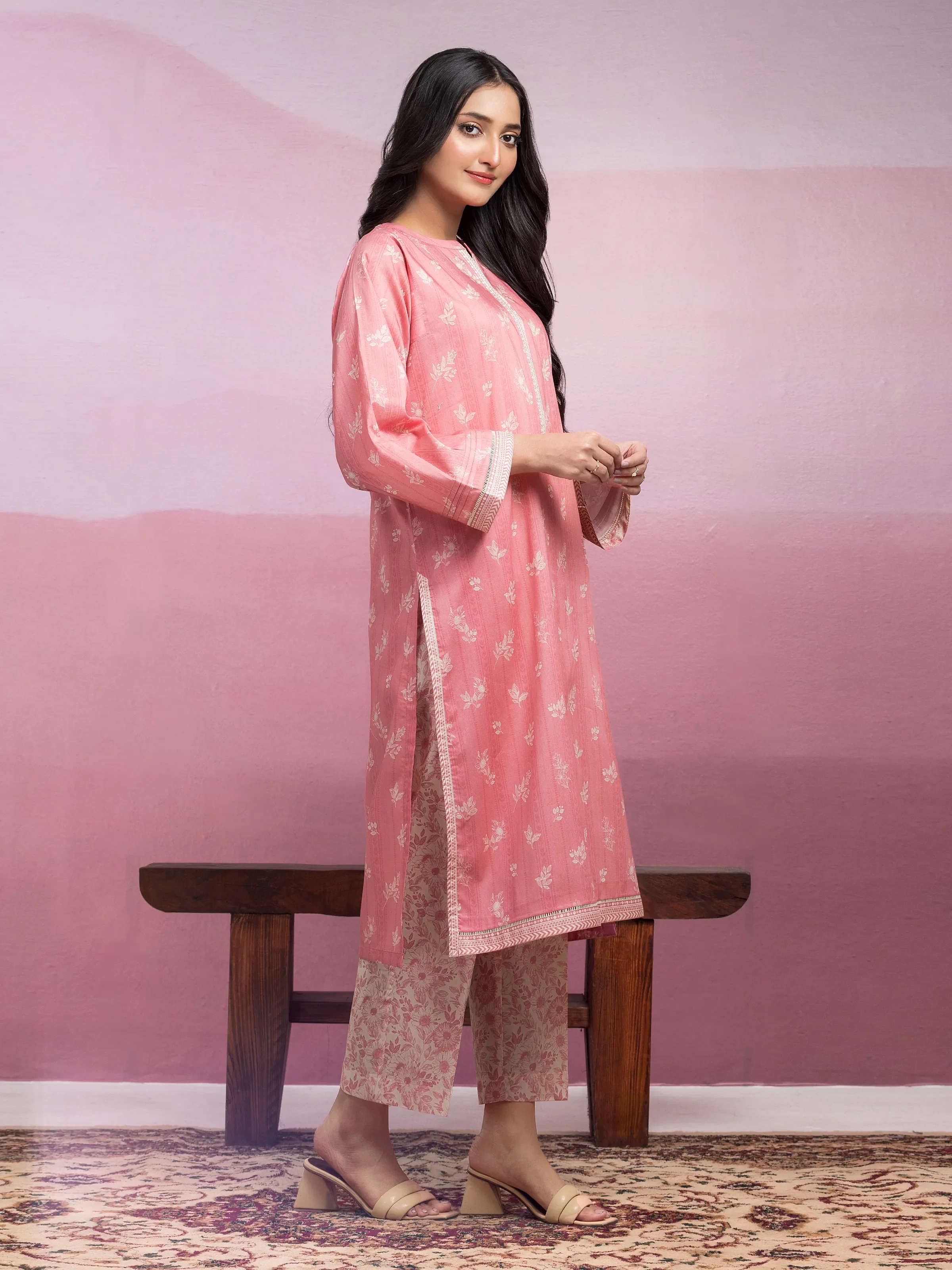 Unstitched Printed Lawn Shirt Trouser - EWU6A1-36804ST - Image 5