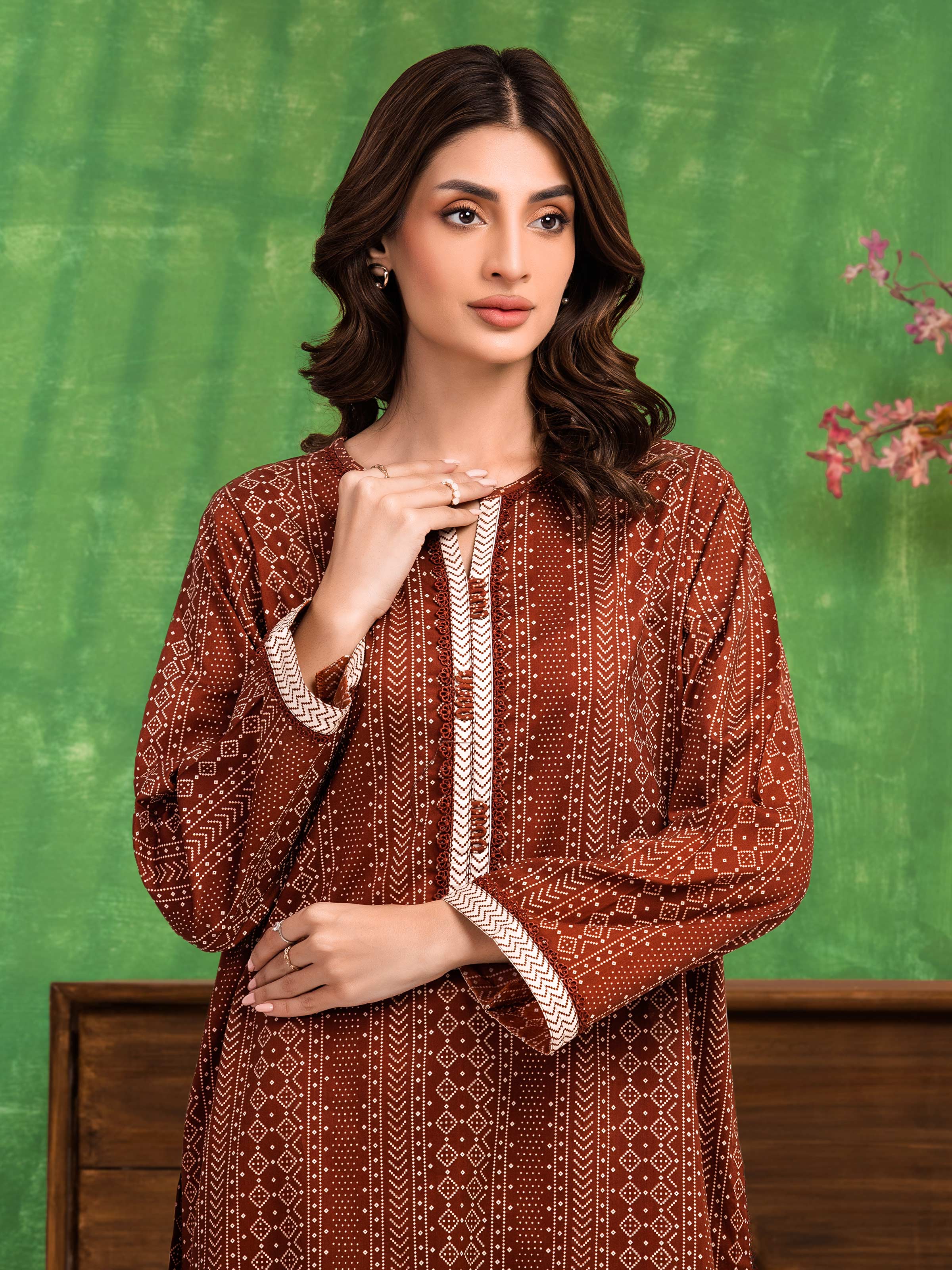 Unstitched Printed Lawn Shirt Trouser - EWU6A1-36808ST - Image 2