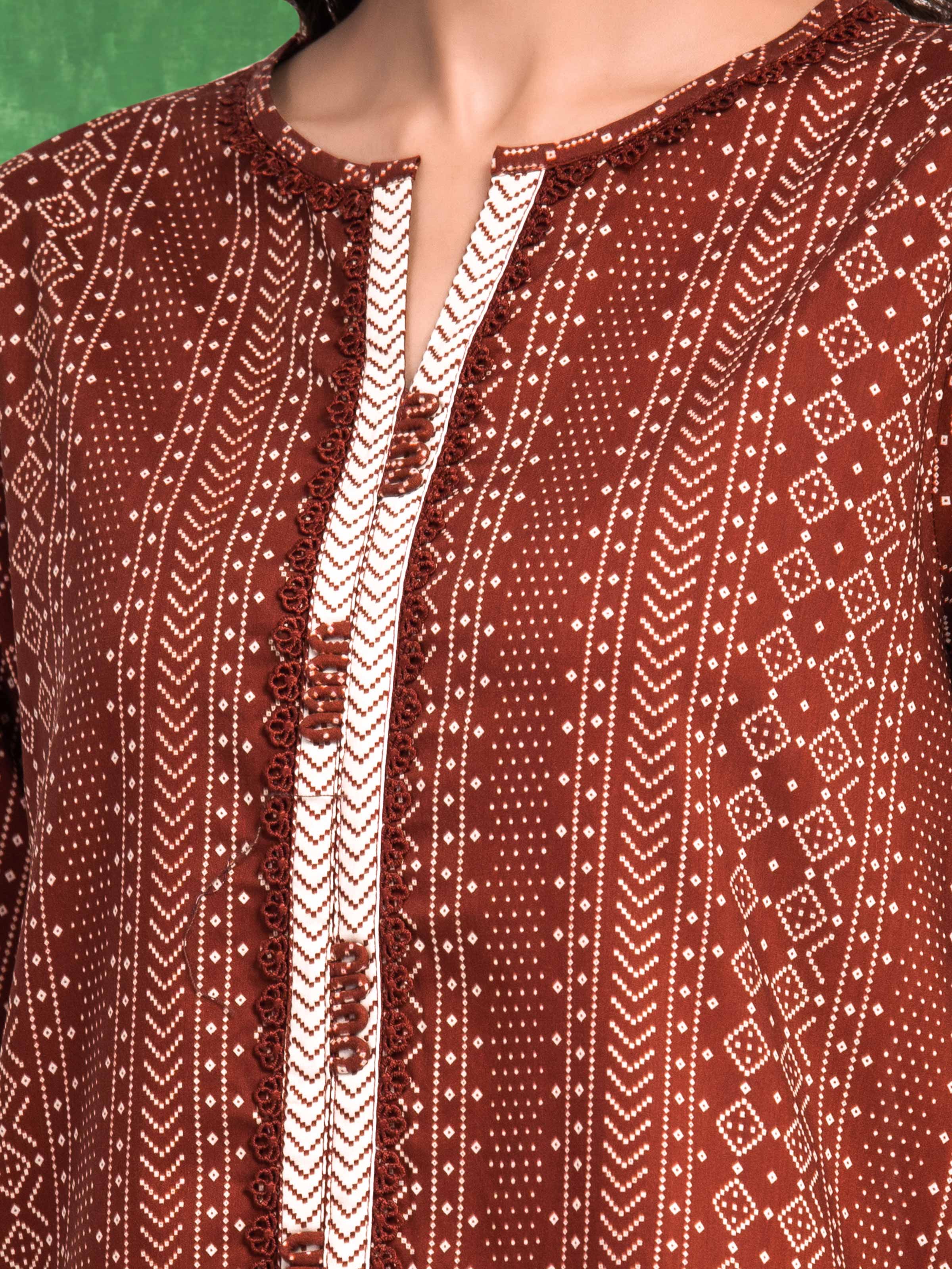 Unstitched Printed Lawn Shirt Trouser - EWU6A1-36808ST - Image 3