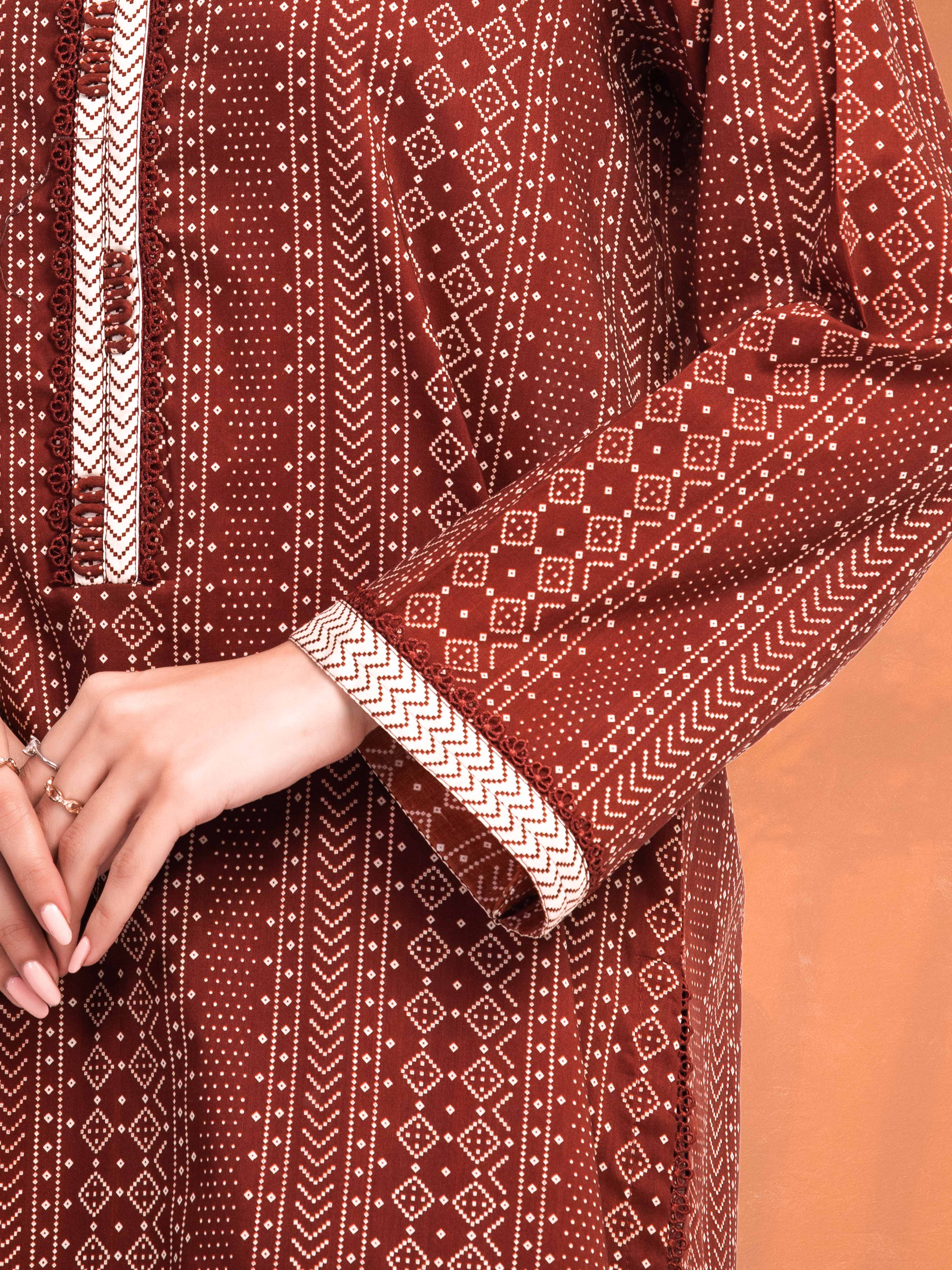 Unstitched Printed Lawn Shirt Trouser - EWU6A1-36808ST - Image 4