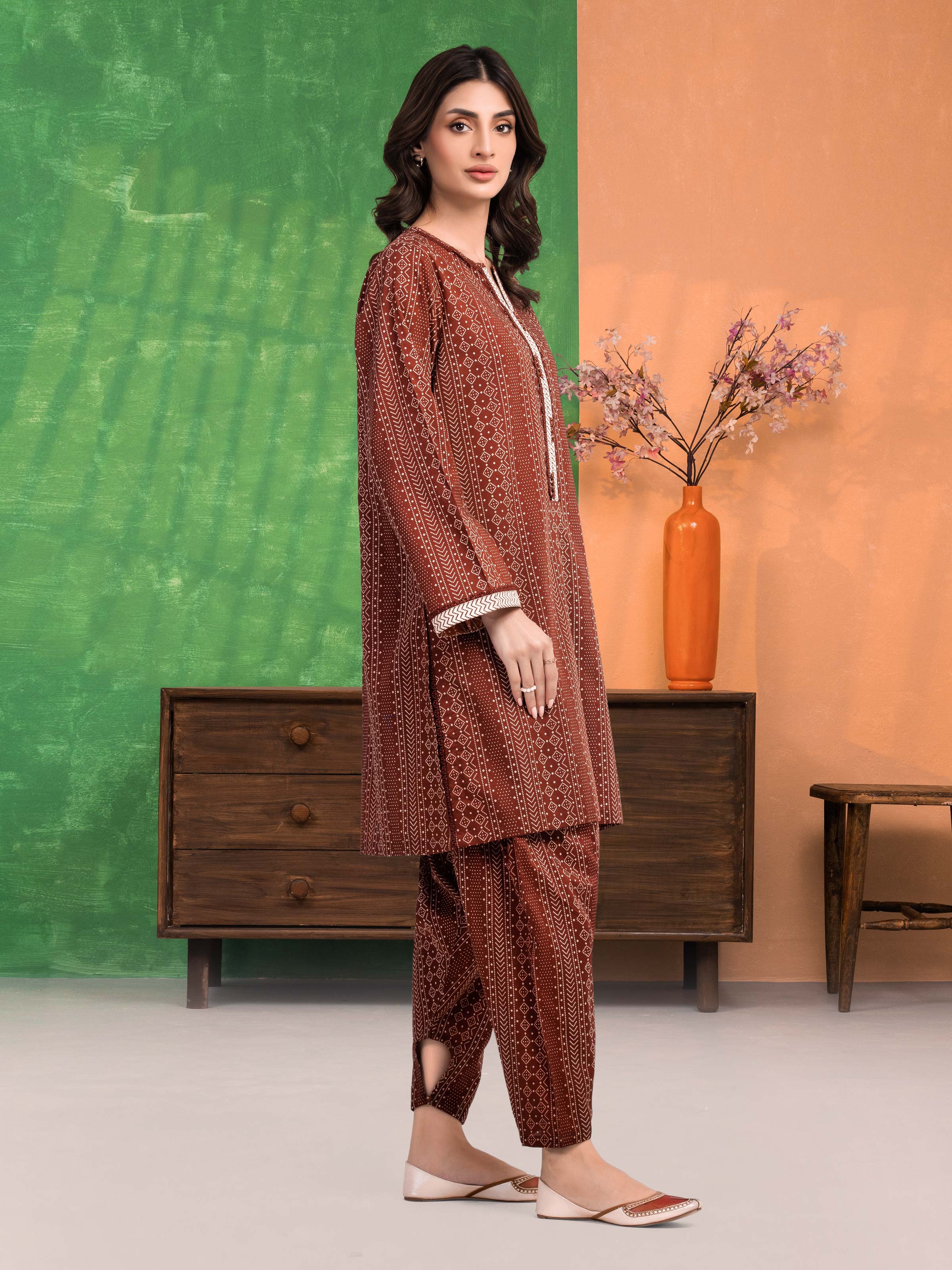 Unstitched Printed Lawn Shirt Trouser - EWU6A1-36808ST - Image 5