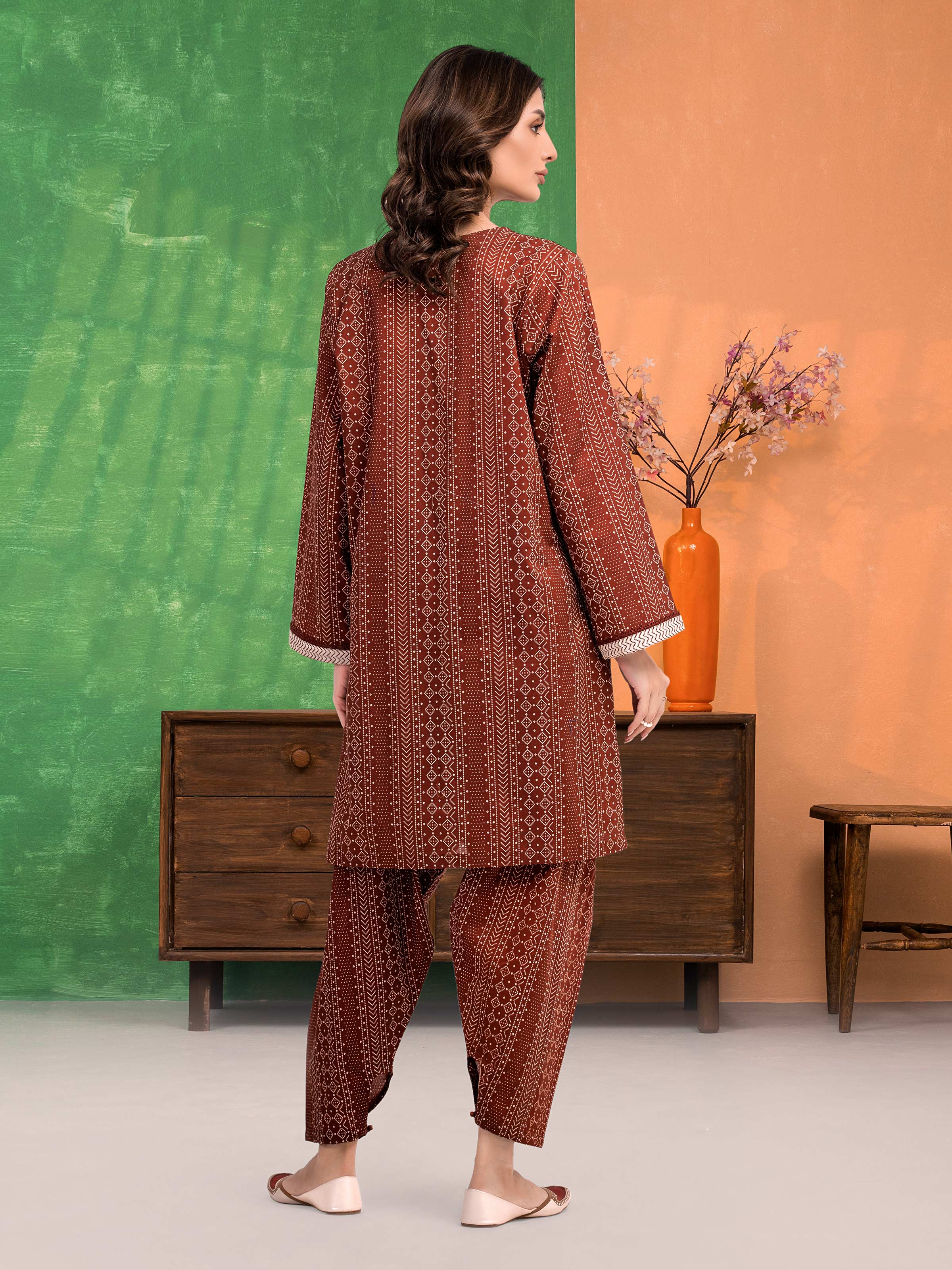 Unstitched Printed Lawn Shirt Trouser - EWU6A1-36808ST - Image 6