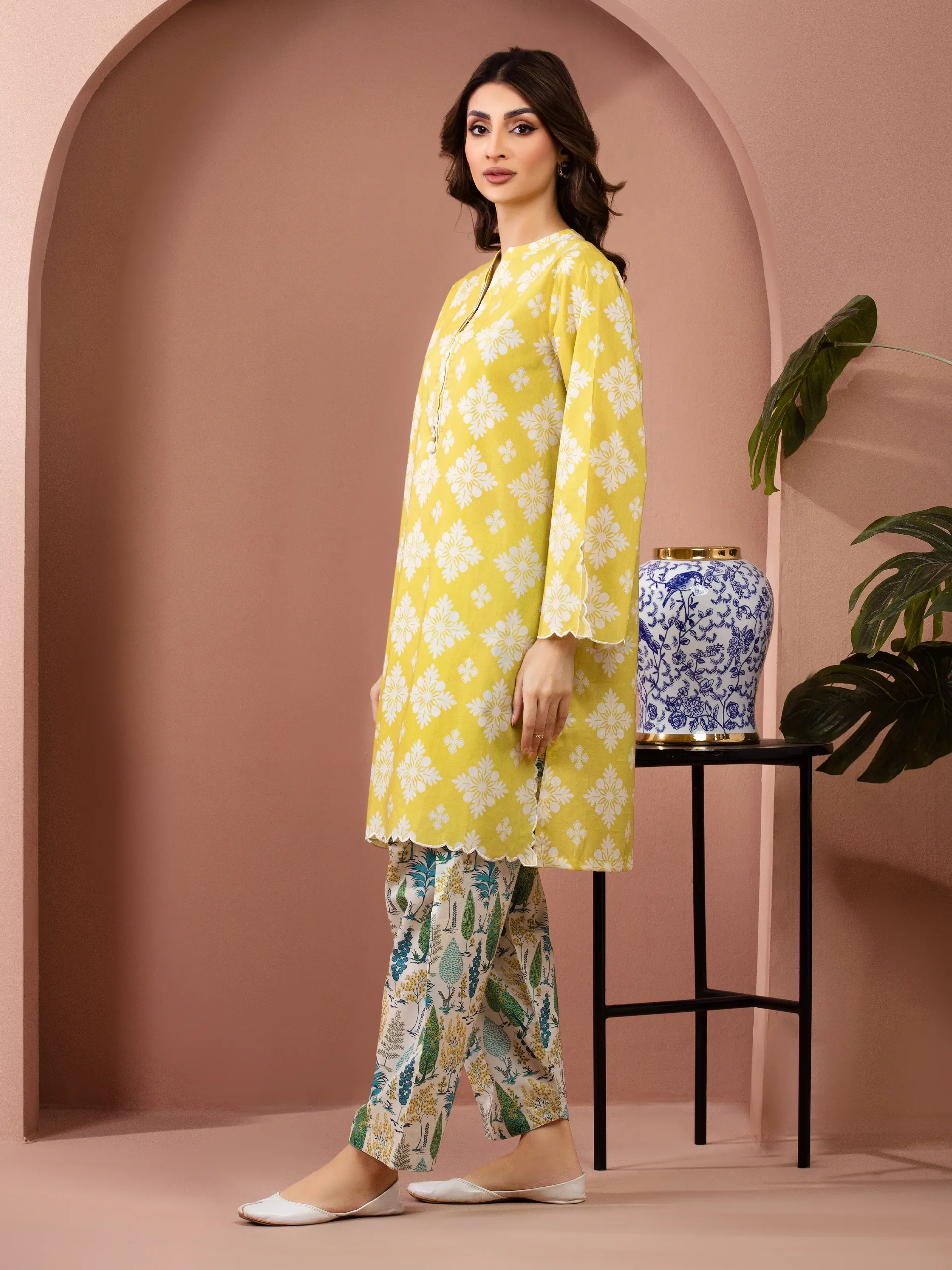 Unstitched Printed Lawn Shirt Trouser - EWU6A1-36809ST - Image 5