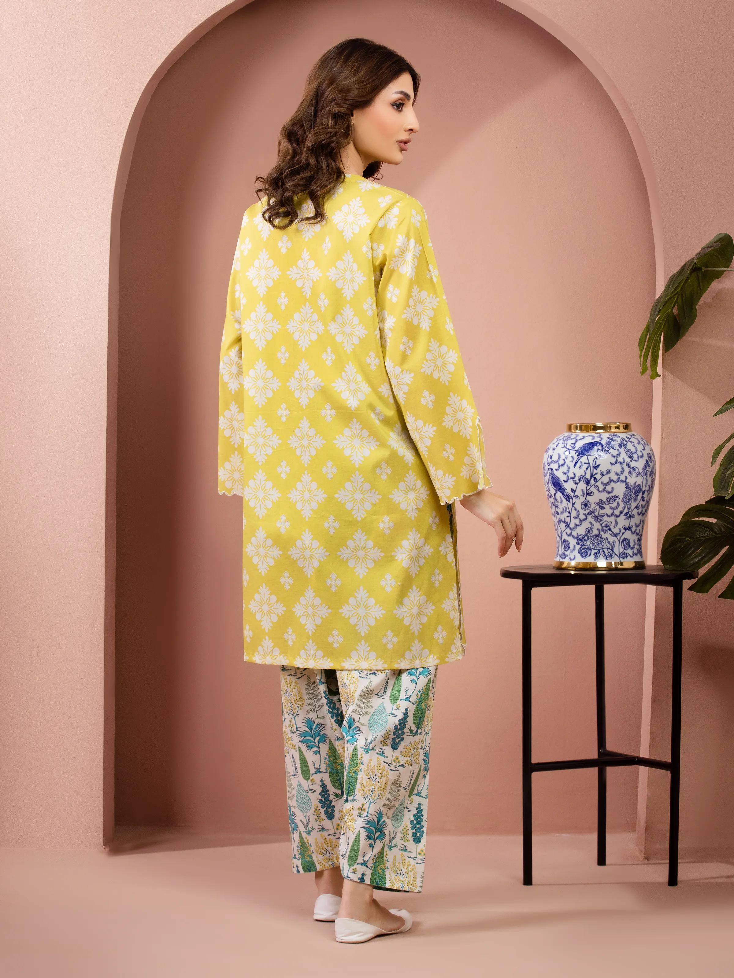 Unstitched Printed Lawn Shirt Trouser - EWU6A1-36809ST - Image 6