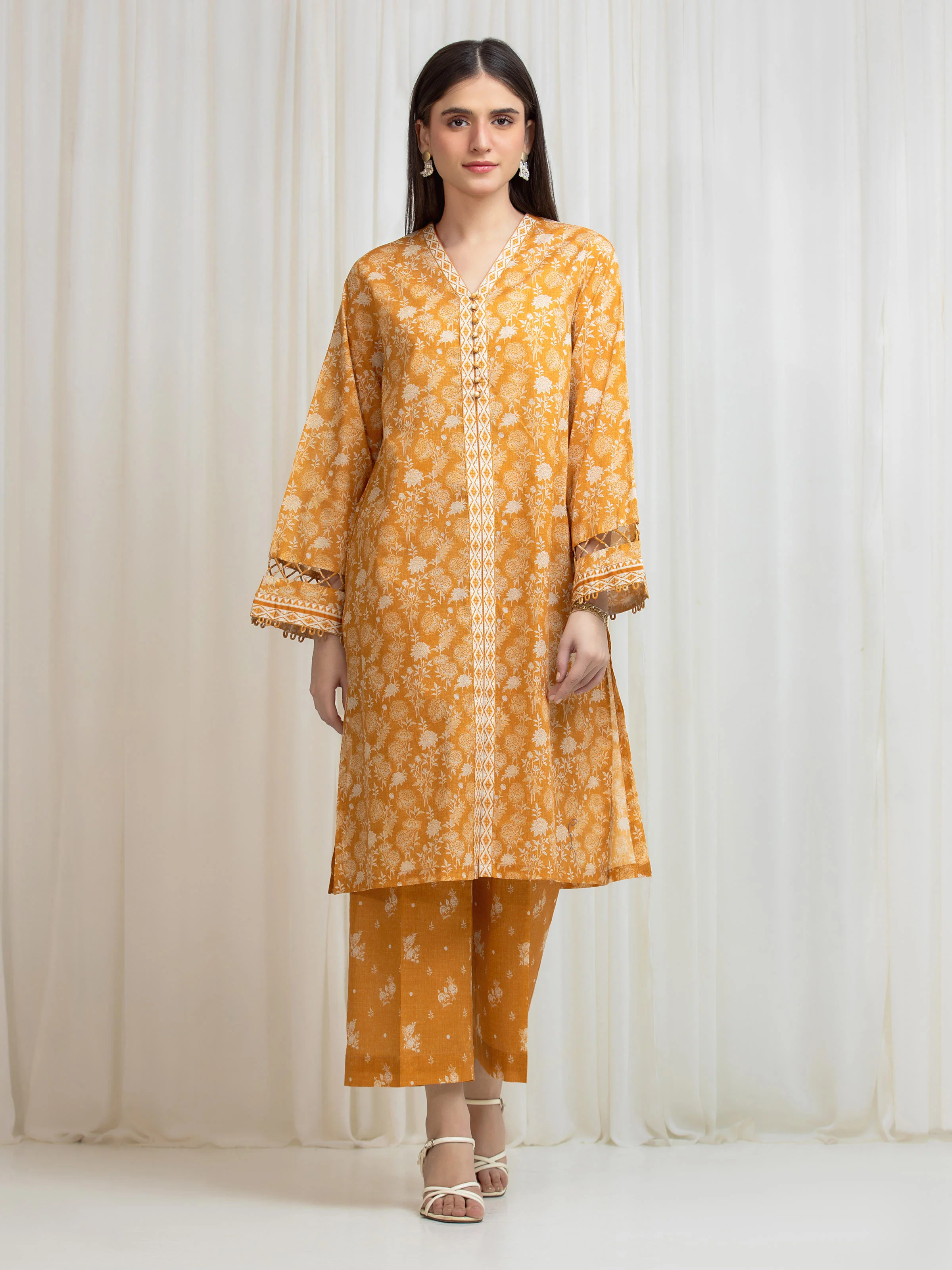 Unstitched Printed Lawn Shirt Trouser - EWU6A1-36810ST