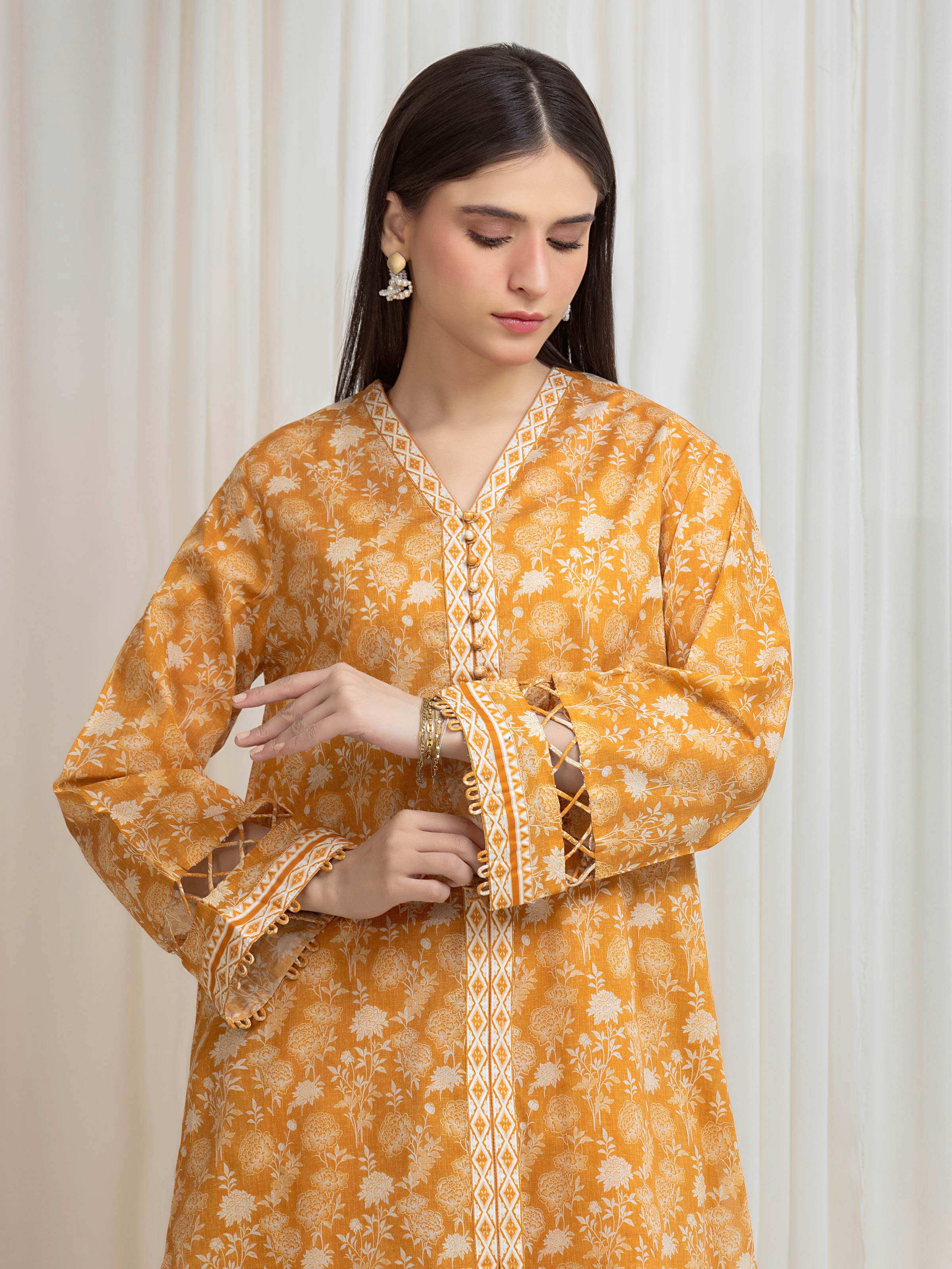 Unstitched Printed Lawn Shirt Trouser - EWU6A1-36810ST - Image 2