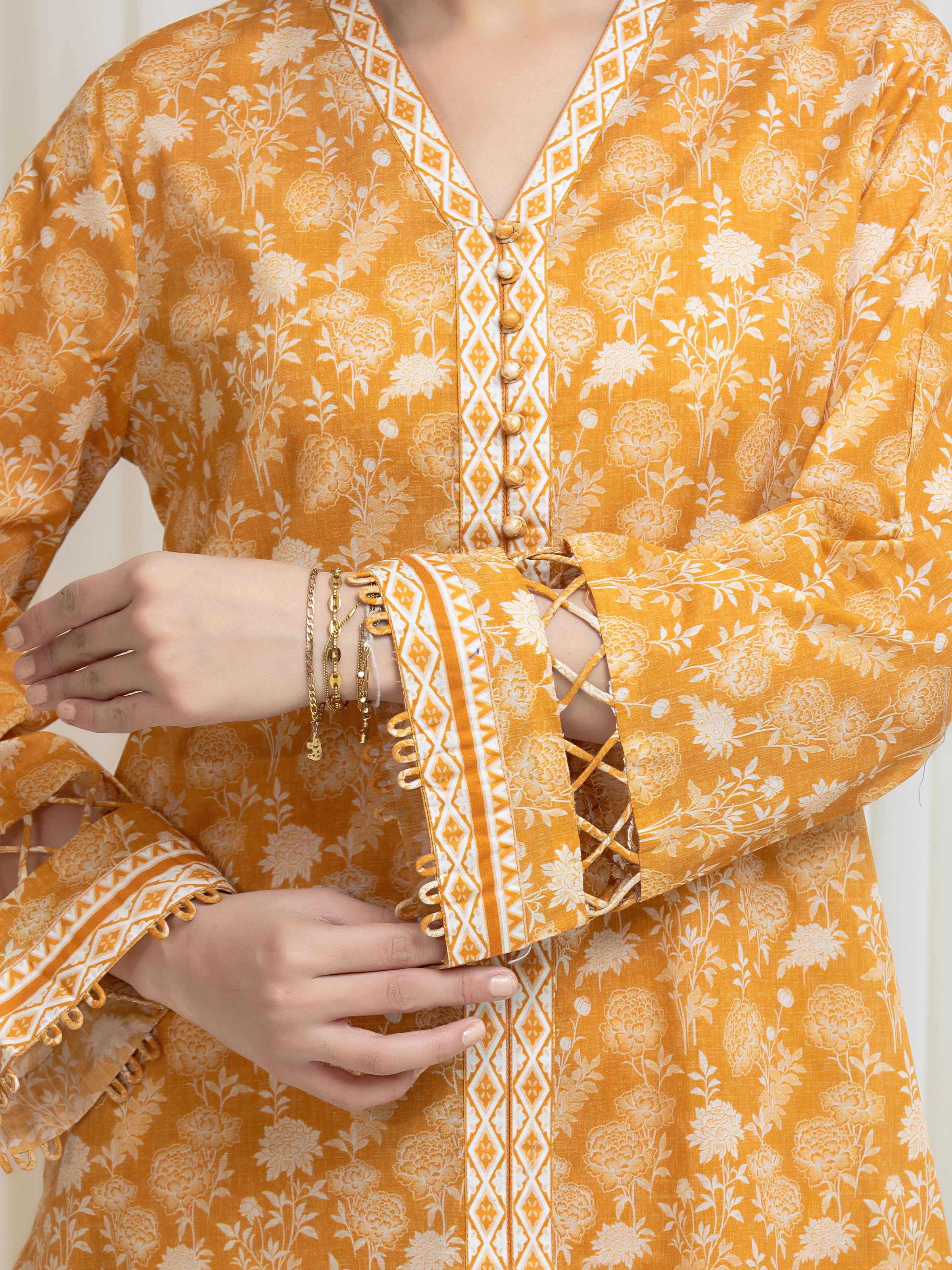 Unstitched Printed Lawn Shirt Trouser - EWU6A1-36810ST - Image 4