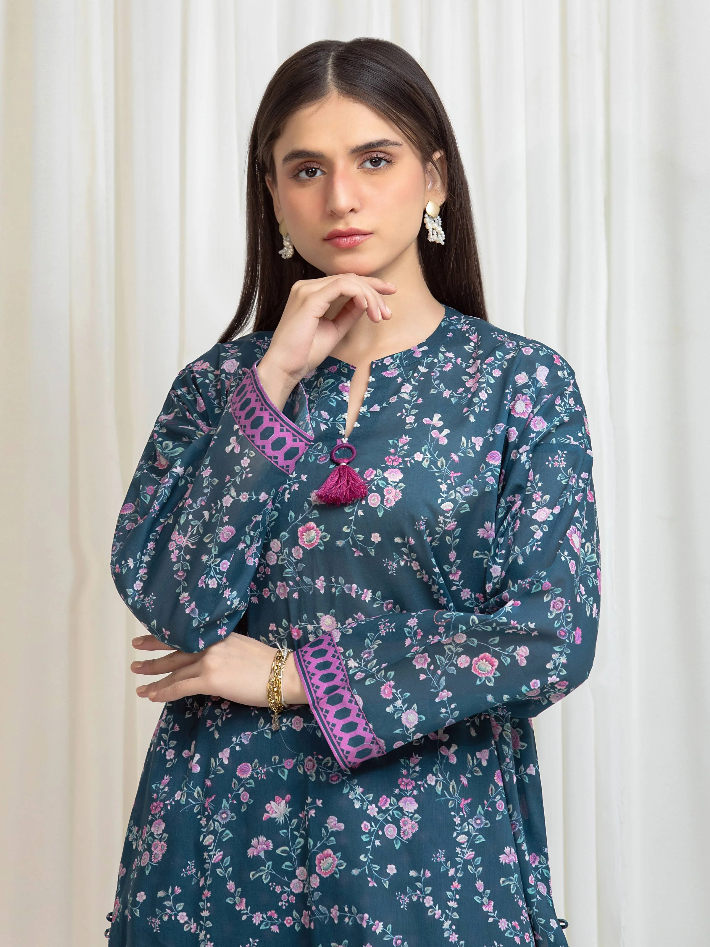 Unstitched Printed Lawn Shirt Trouser - EWU6A1-36811ST - Image 2