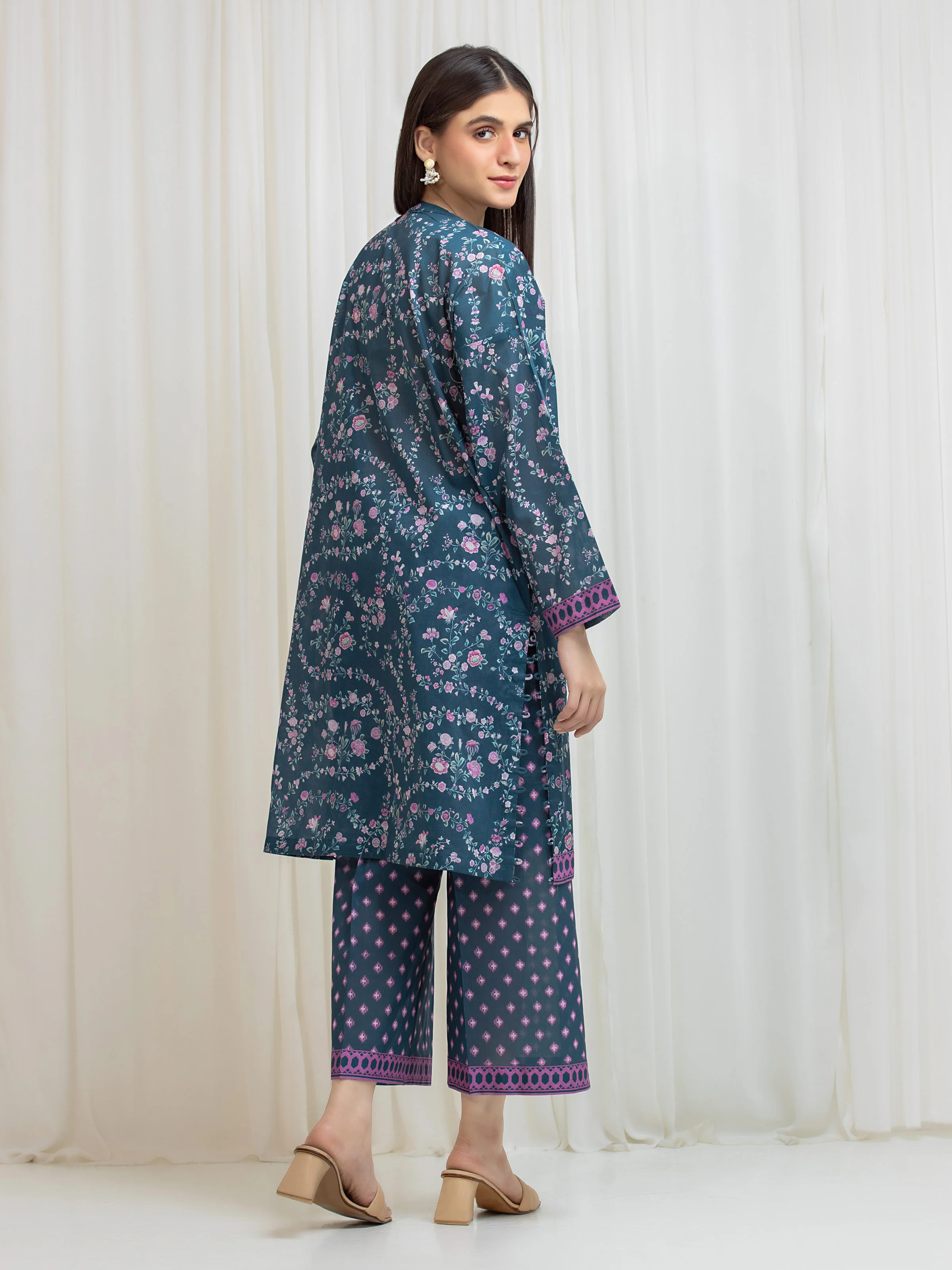 Unstitched Printed Lawn Shirt Trouser - EWU6A1-36811ST - Image 6
