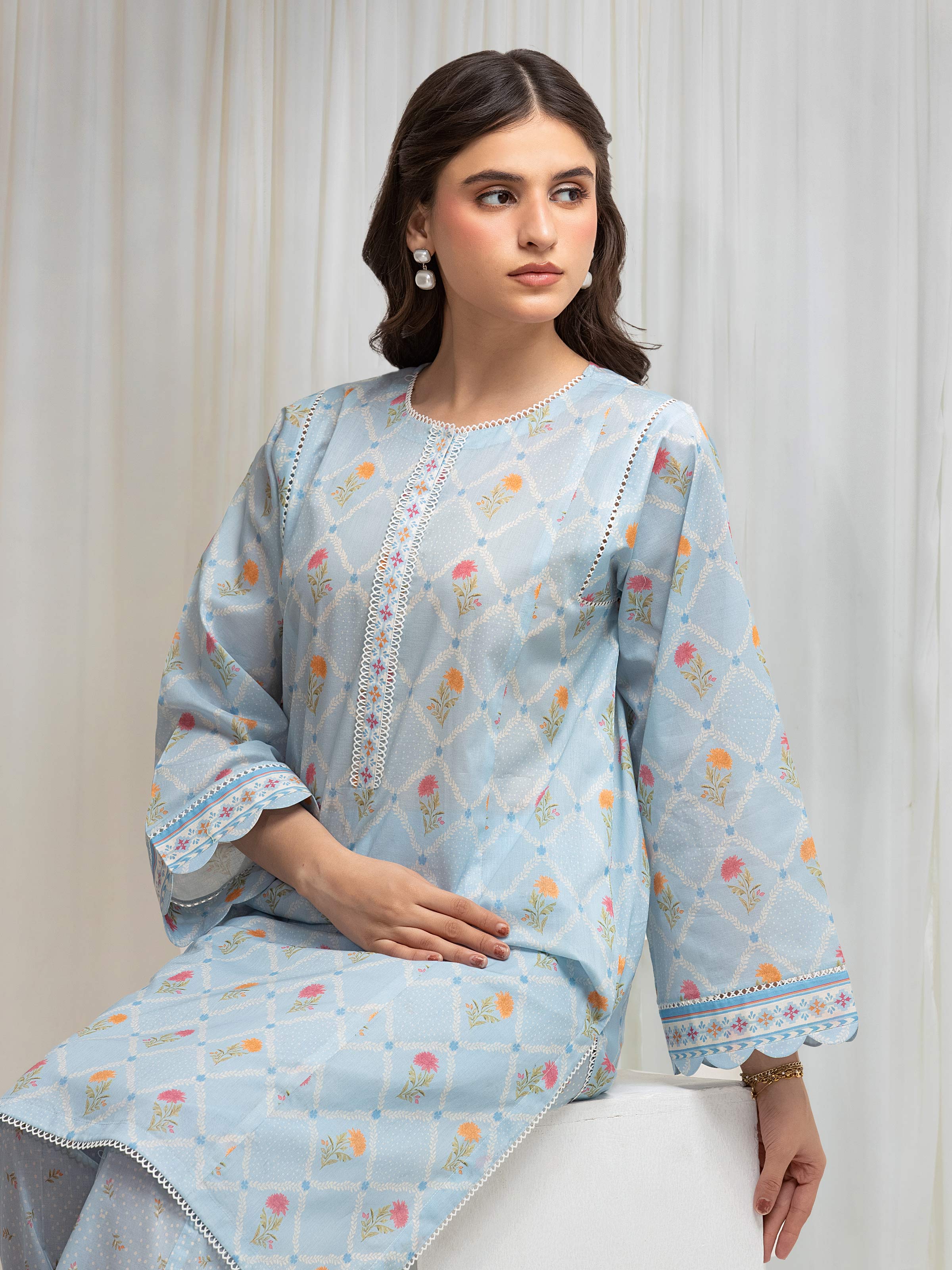 Unstitched Printed Lawn Shirt Trouser - EWU6A1-36813ST - Image 2