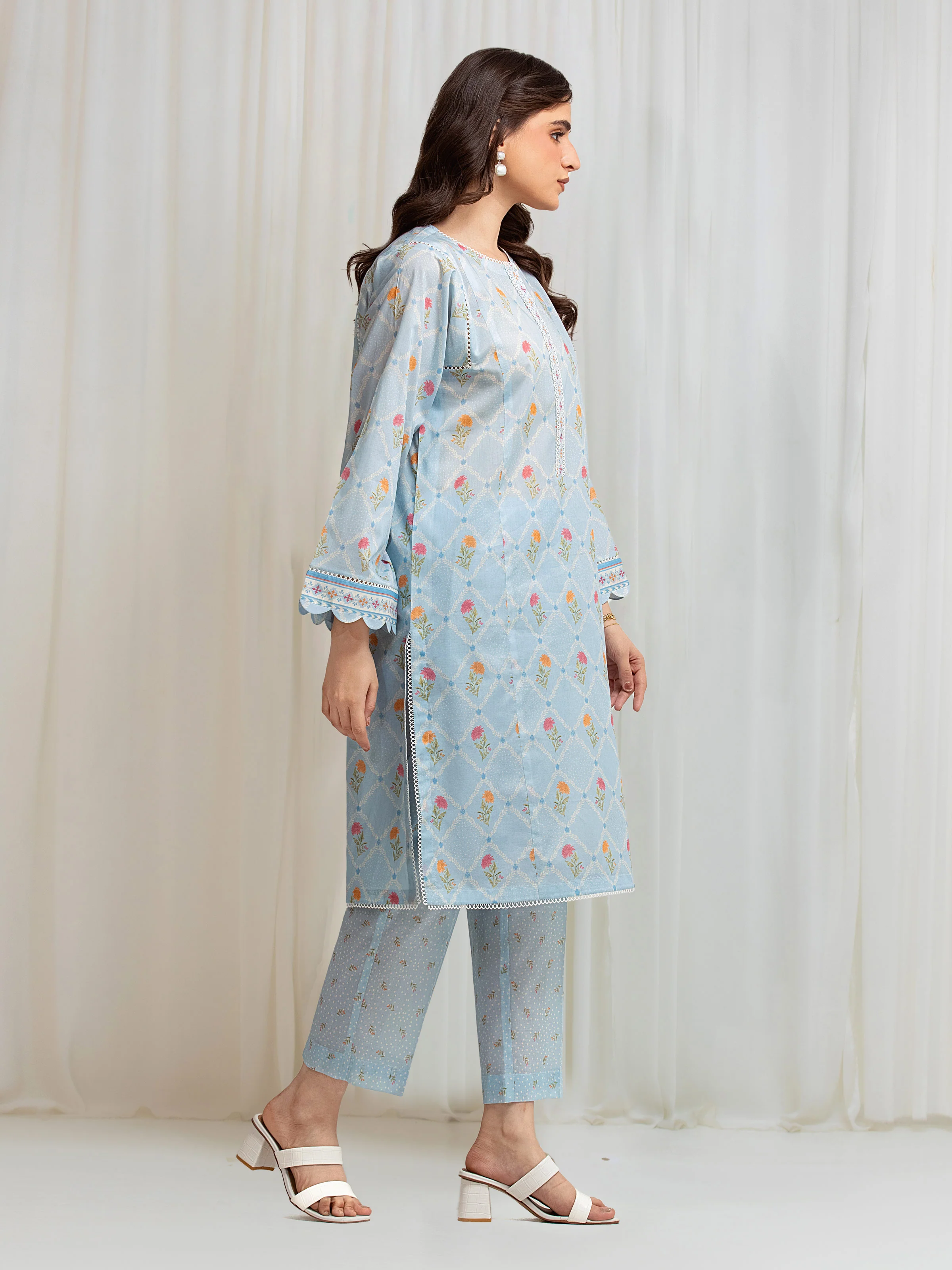 Unstitched Printed Lawn Shirt Trouser - EWU6A1-36813ST - Image 5