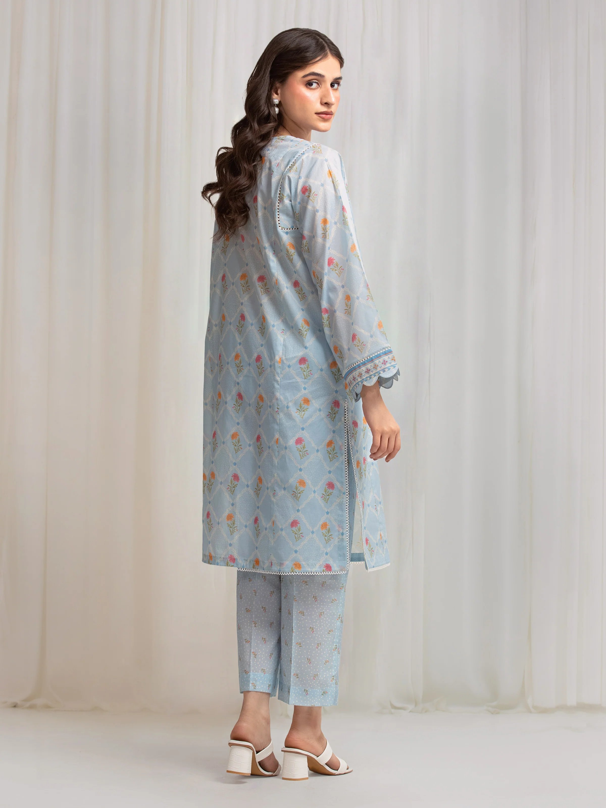 Unstitched Printed Lawn Shirt Trouser - EWU6A1-36813ST - Image 6